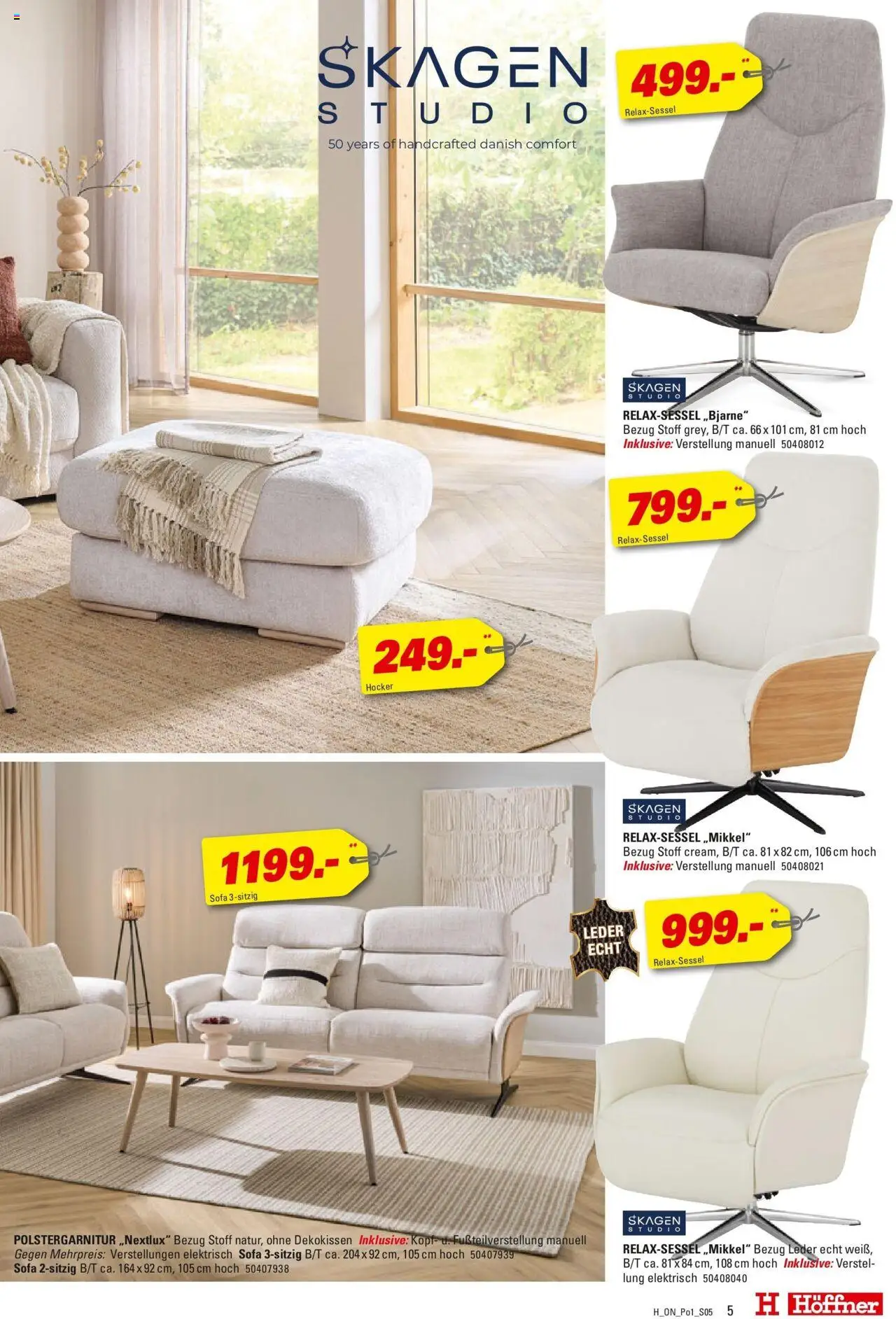 Höffner - Polster Spezial - gültig ab dem 03.06.2025 | Seite: 5 | Produkte: Hocker, Relaxsessel, Sofa