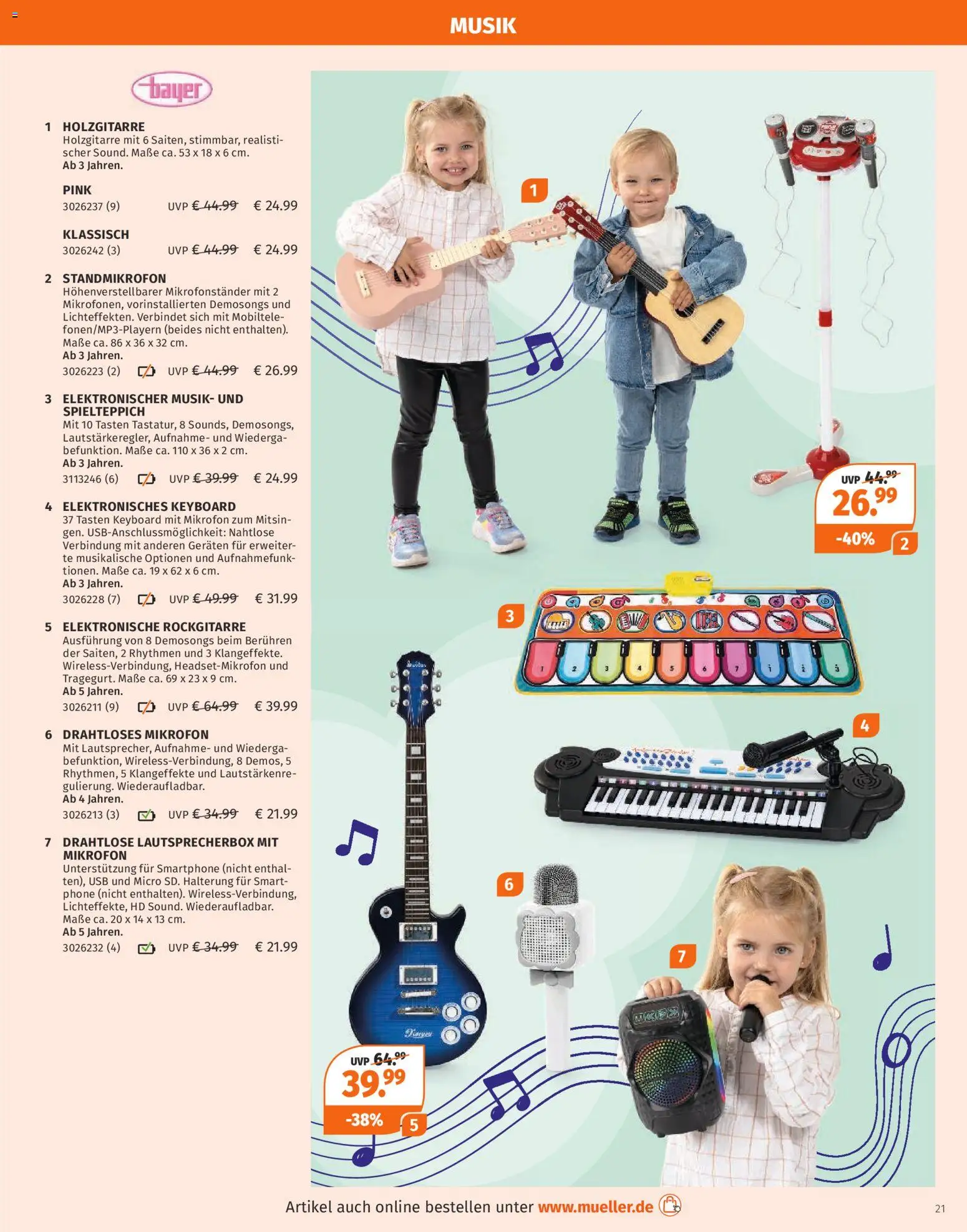 Müller Spielwarenkatalog – gültig ab 27.10.2025 | Seite: 21 | Produkte: Mikrofon, USB, Smartphone