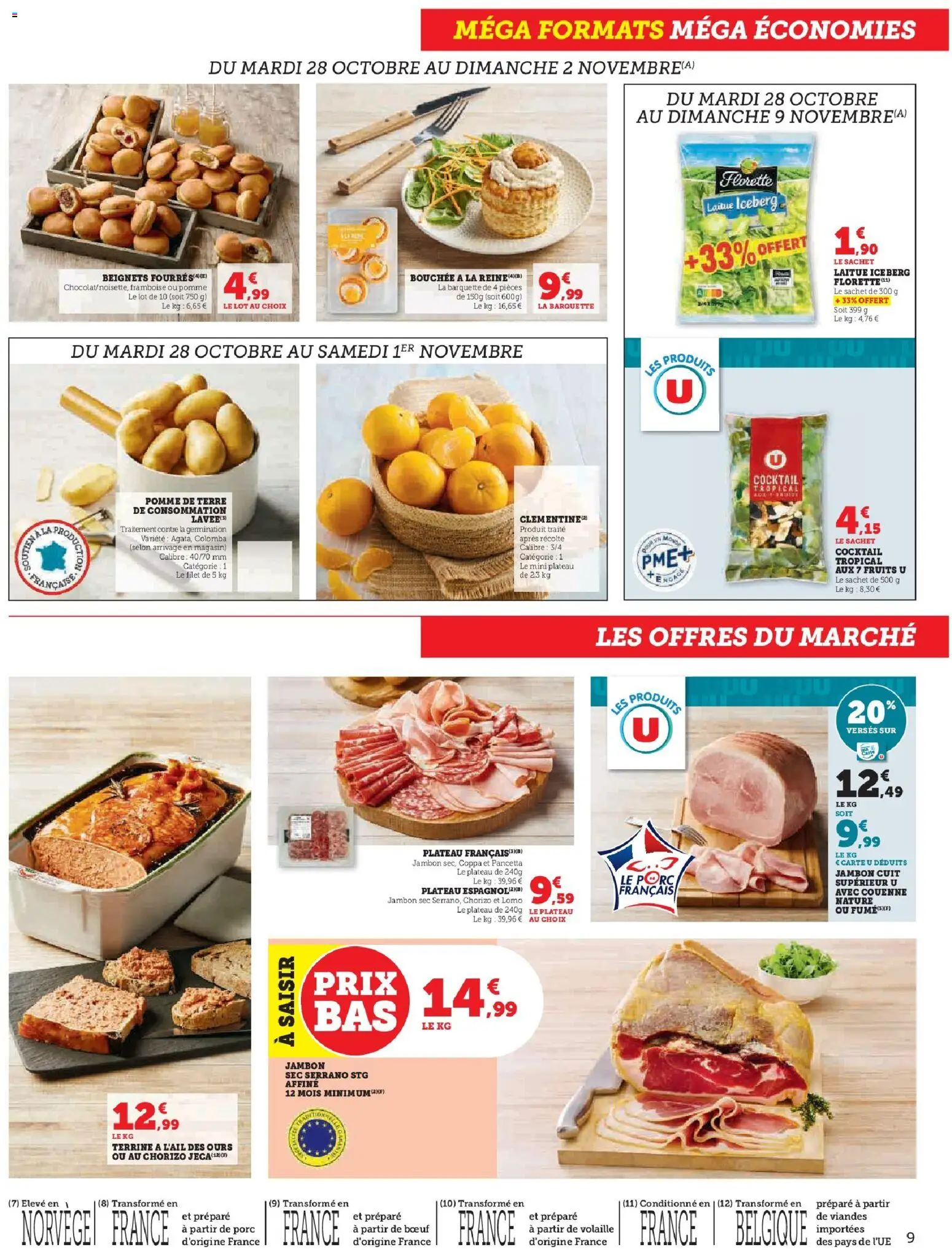 {H1} | Page: 9 | Produits: Pomme, Pomme de terre de consommation, Jambon, Porc