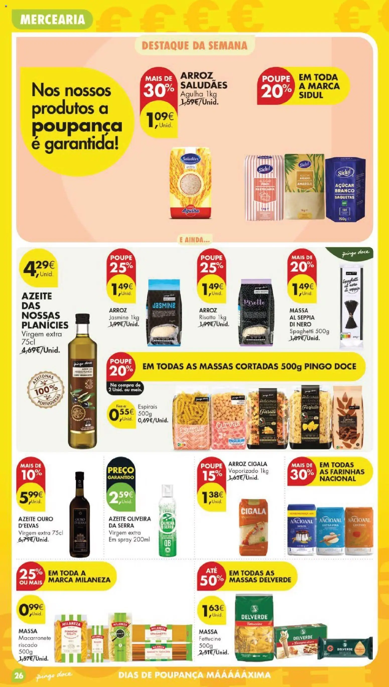 Pingo Doce folheto │ válido de 28.04.2026 | Página: 28 | Produtos: Azeite, Milaneza, Arroz, Massa