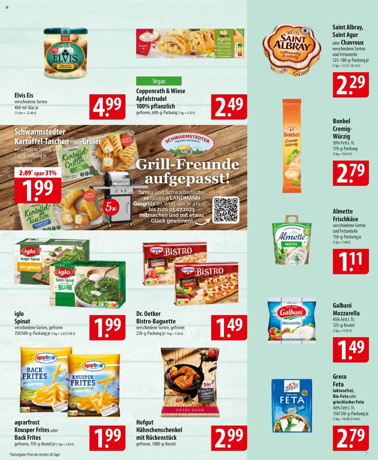 Famila Prospekt 	 - gültig ab dem 23.06.2025 | Seite: 7 | Produkte: Hahnchenschenkel, Mozzarella, Apple, Eis