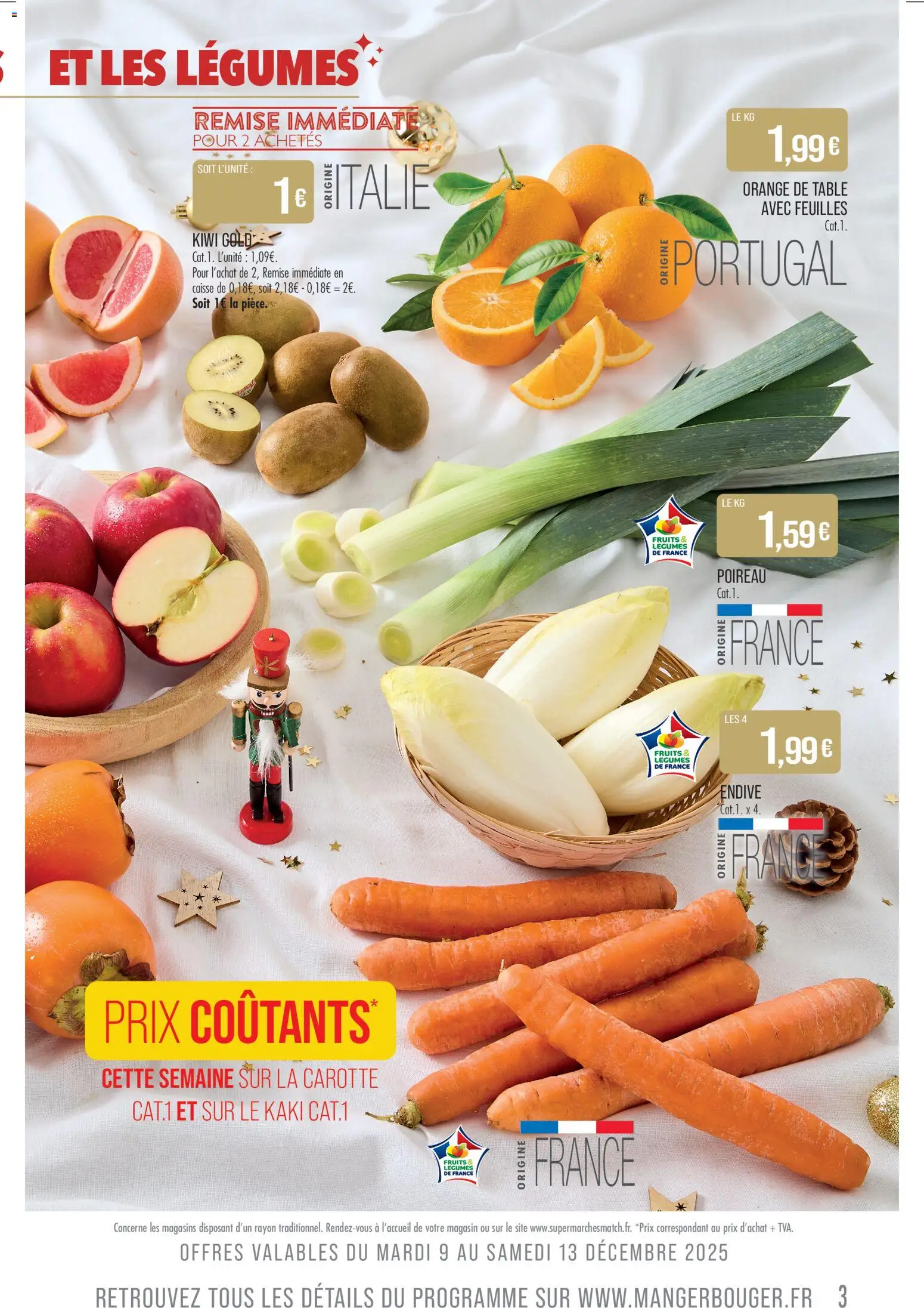 {H1} | Page: 3 | Produits: Orange, Kaki, Kiwi, Carotte