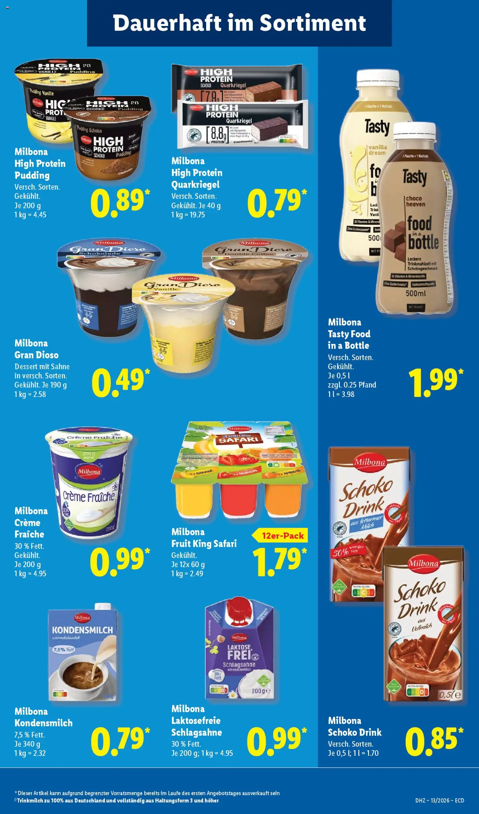 Lidl Prospekt – gültig ab 23.03.2026 | Seite: 21 | Produkte: Schlagsahne, Pudding, Creme, Sahne