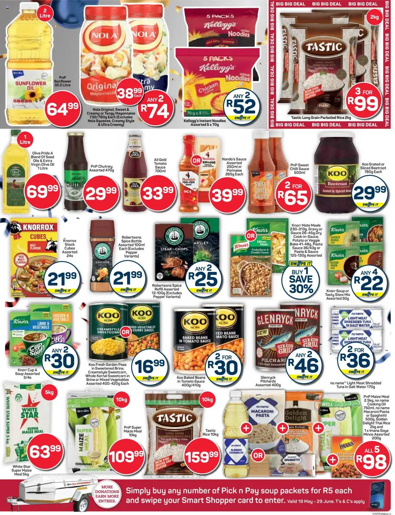 Pick n Pay Inland provinces - Hyper Birthday Specials │ valid from 23.06.2025 | Page: 5 | Products: Beans, Tomato sauce, Stock, Sauce