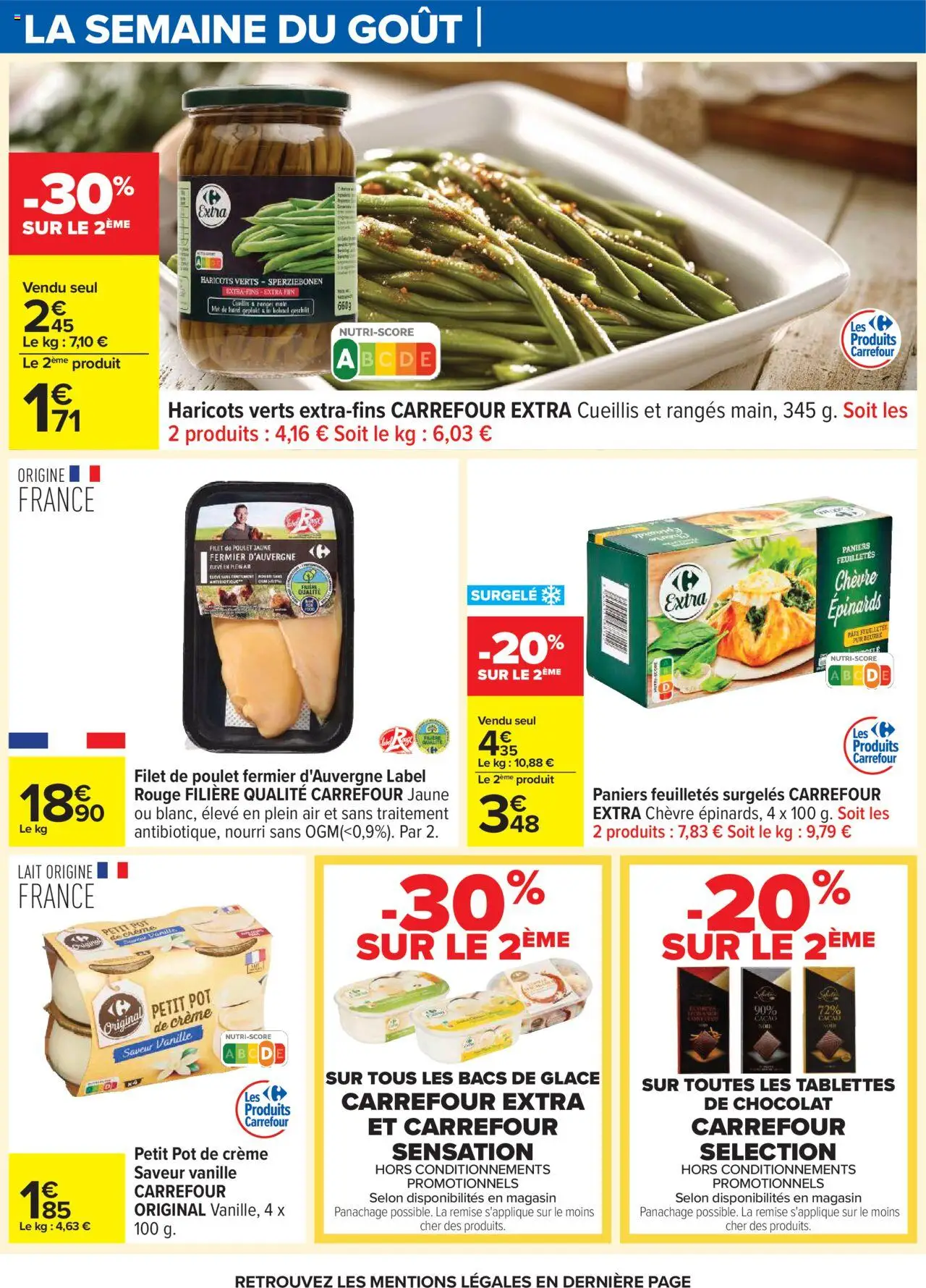 {H1} | Page: 11 | Produits: Haricots verts, Lait, Beurre, Chocolat