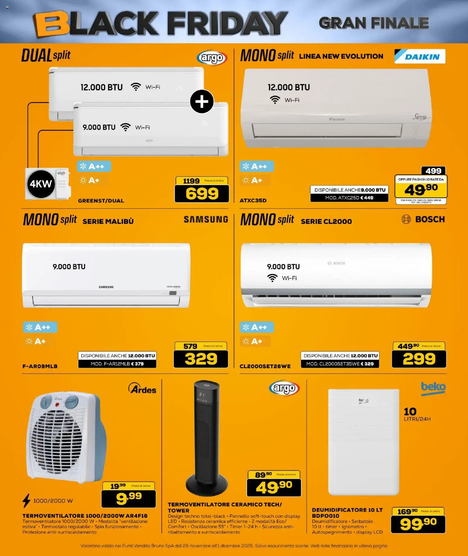 Volantino BRUNO del 26.11.2025 | Pagina: 22 | Prodotti: Deumidificatore, Samsung