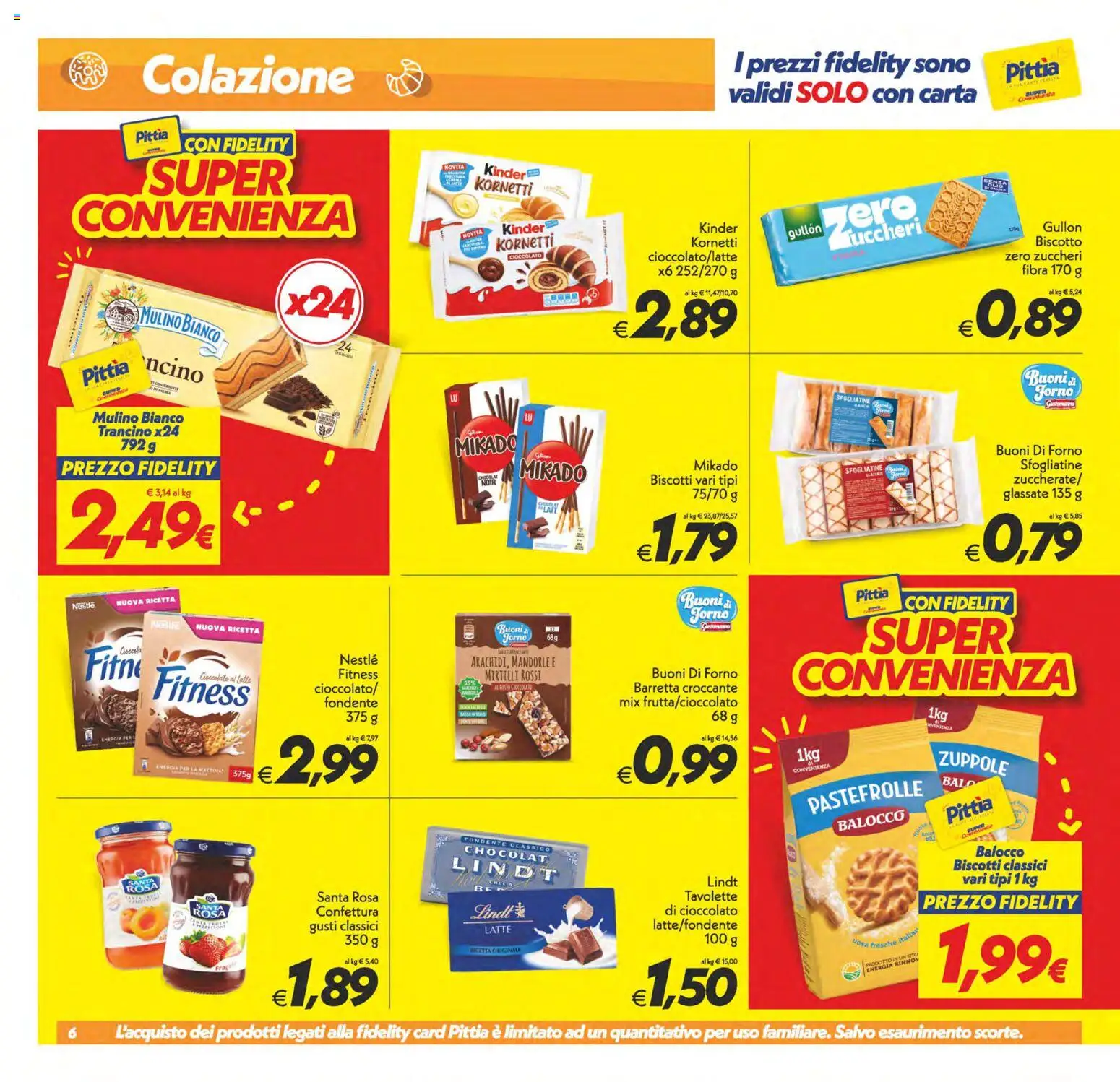 Volantino SuperConveniente del 17.04.2026 | Pagina: 6 | Prodotti: Biscotti, Latte, Mirtilli, Forno