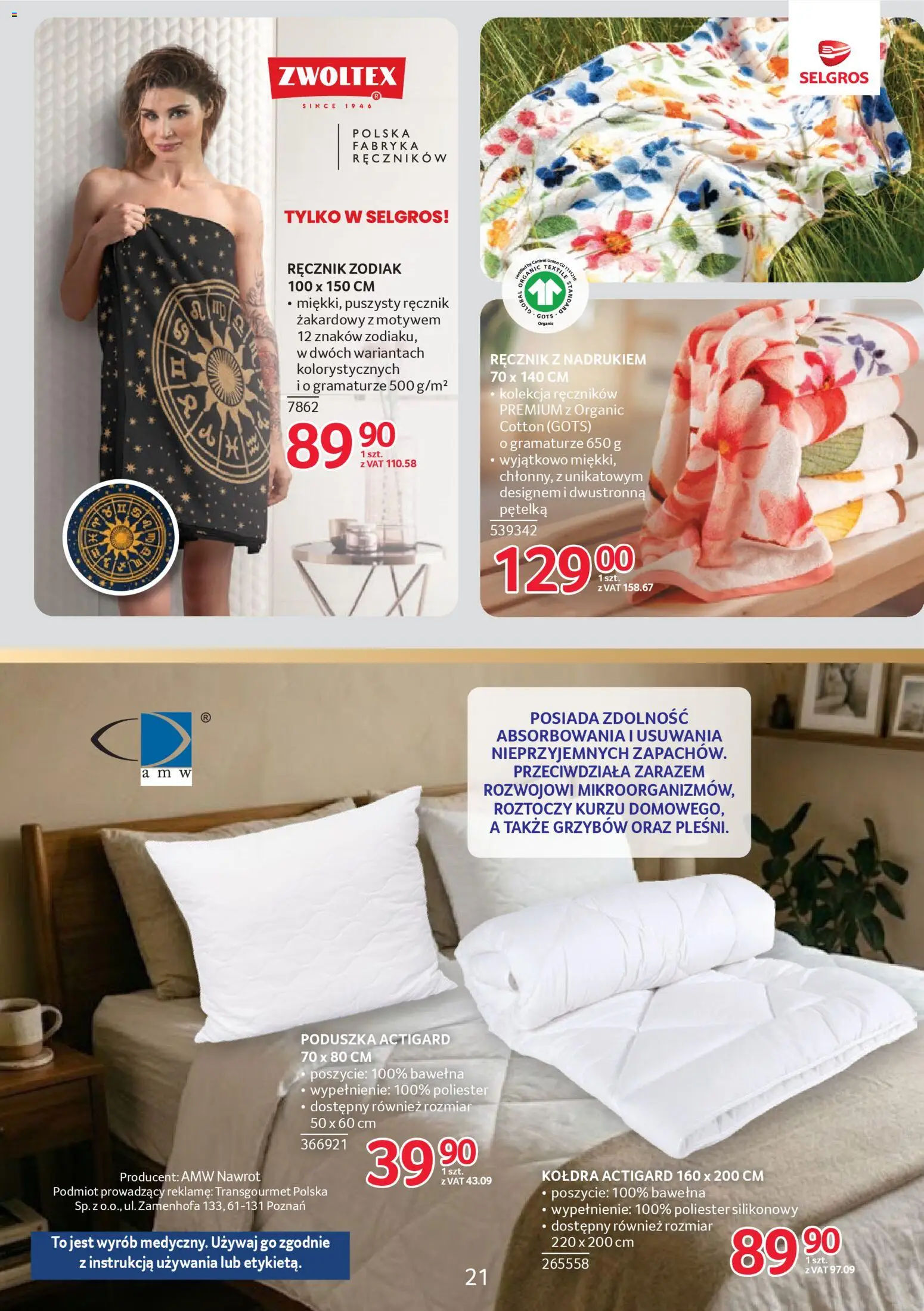 Selgros cash&carry gazetka - Oferta Spożywcza od 05.03.2026 | Strona: 20 | Produkty: Poduszka, Kołdra