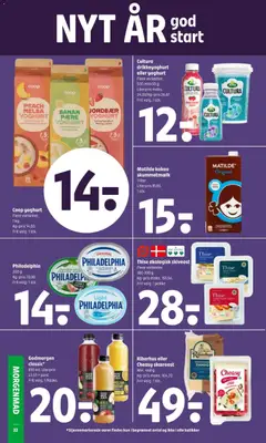 Cultura drikkeyoghurt eller yoghurt, Flere varianter. 500 ml/450 g. Literpris maks. 24,00/Kg-pris 26,67. Frit valg. 1 stk. gyldig fra 27.12.2025 | Side: 24 | Produkter: Yoghurt, Kakao, Hindbær, Skiveost