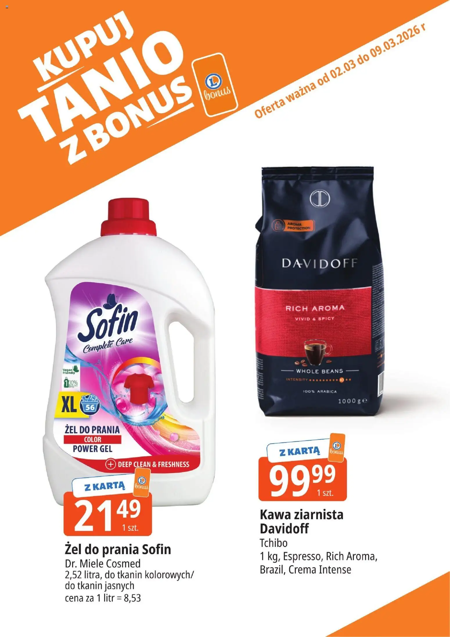E.Leclerc gazetka - Radom kupony dodatkowe od 02.03.2026 | Strona: 10 | Produkty: Karta, Kawa ziarnista, Tchibo, Kawa