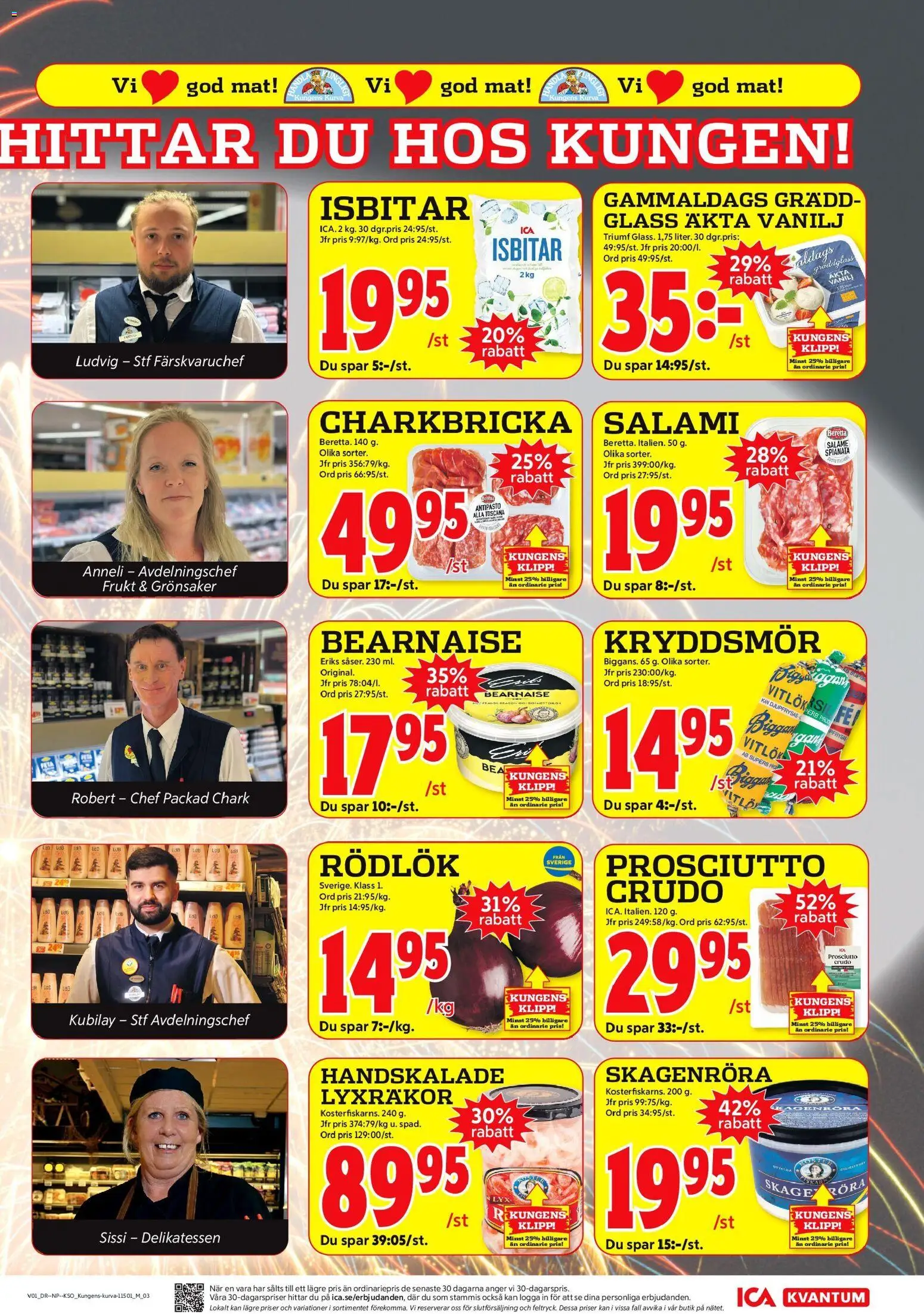 ICA Kvantum reklamblad aktuell från 30.12.2025 | Sida: 7 | Produkter: Salami, Rödlök, Vitlök, Glass