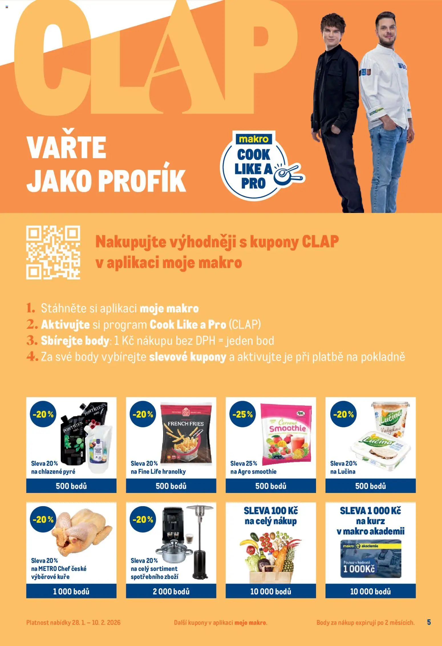 Makro leták - Pro milovníky jídla od 28.01.2026 | Strana: 5 | Produkty: Hranolky, Smoothie, Kuře, Body