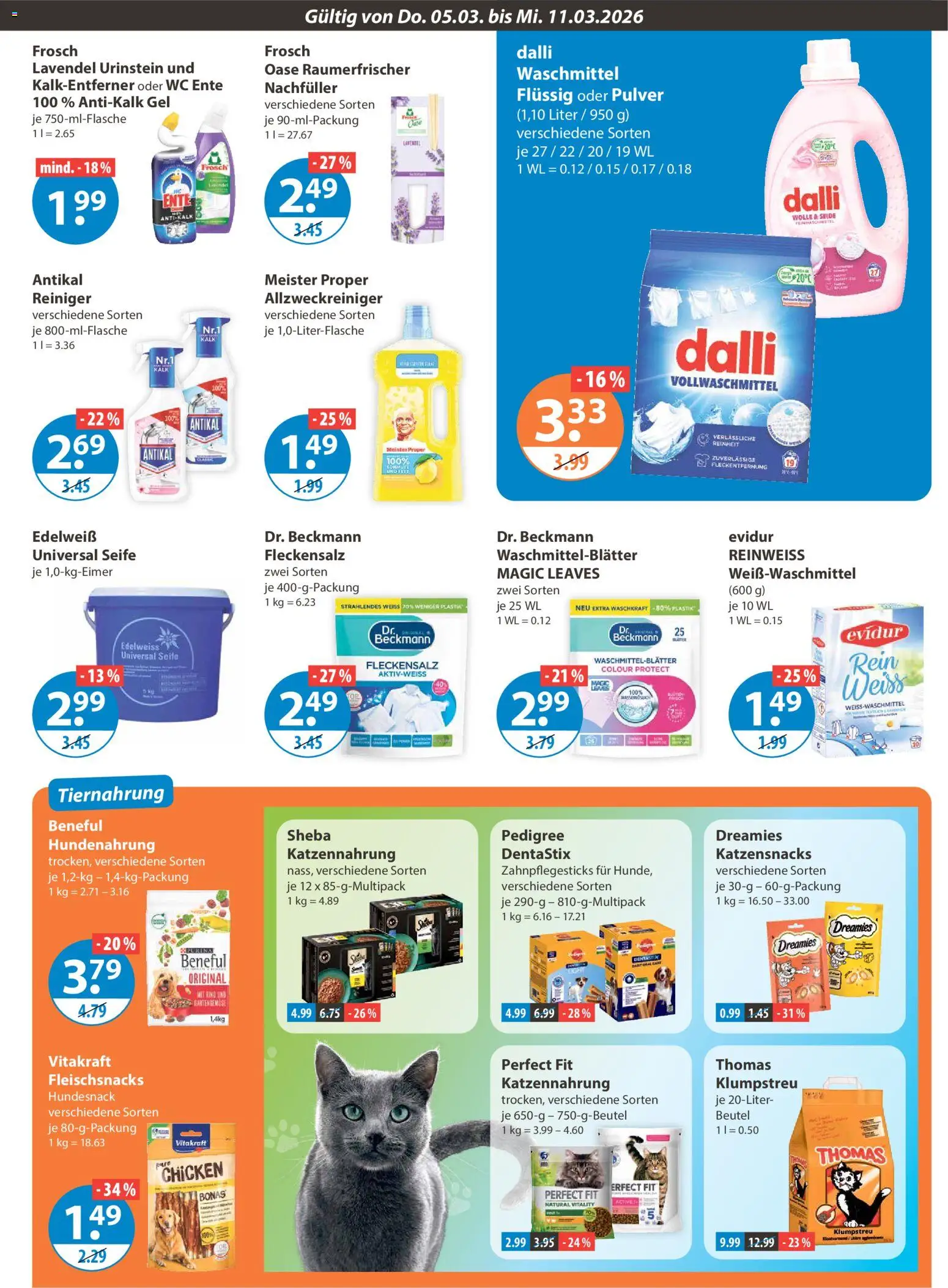 V-Markt - Hallertau / Oberpfalz – gültig ab 05.03.2026 | Seite: 11 | Produkte: Seife, Waschmittel, Pedigree, Ente