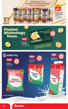 Auchan - Hipermarket márkás akciók - amely érvényes a következő dátumtól: 06.11.2025 | Oldal: 10 | Termékek: Margarin, Rögös túró, Vaj, Túró
