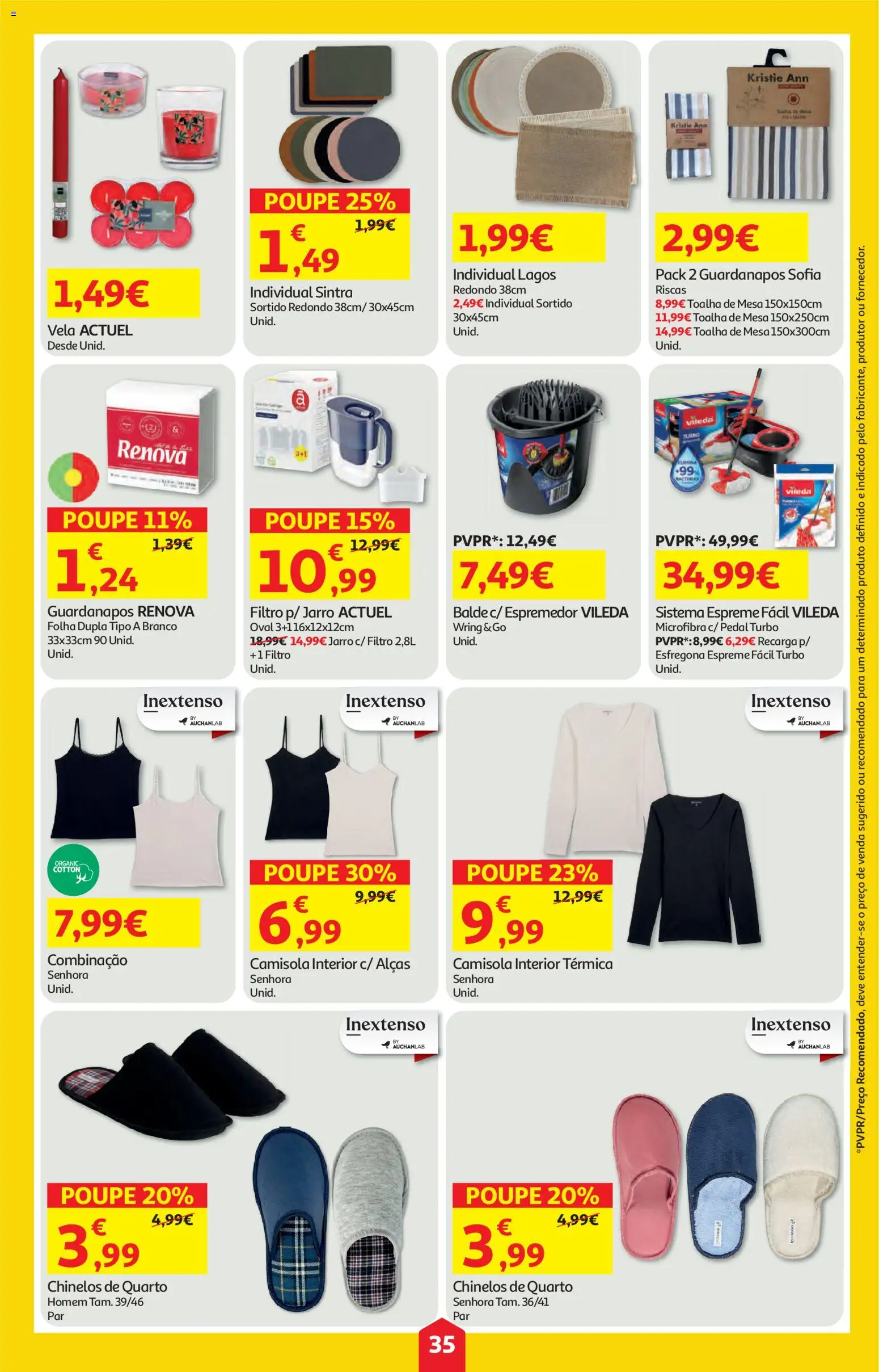 Auchan folheto │ válido de 05.02.2026 | Página: 35 | Produtos: Guardanapos, Mesa, Toalha de mesa, Camisola