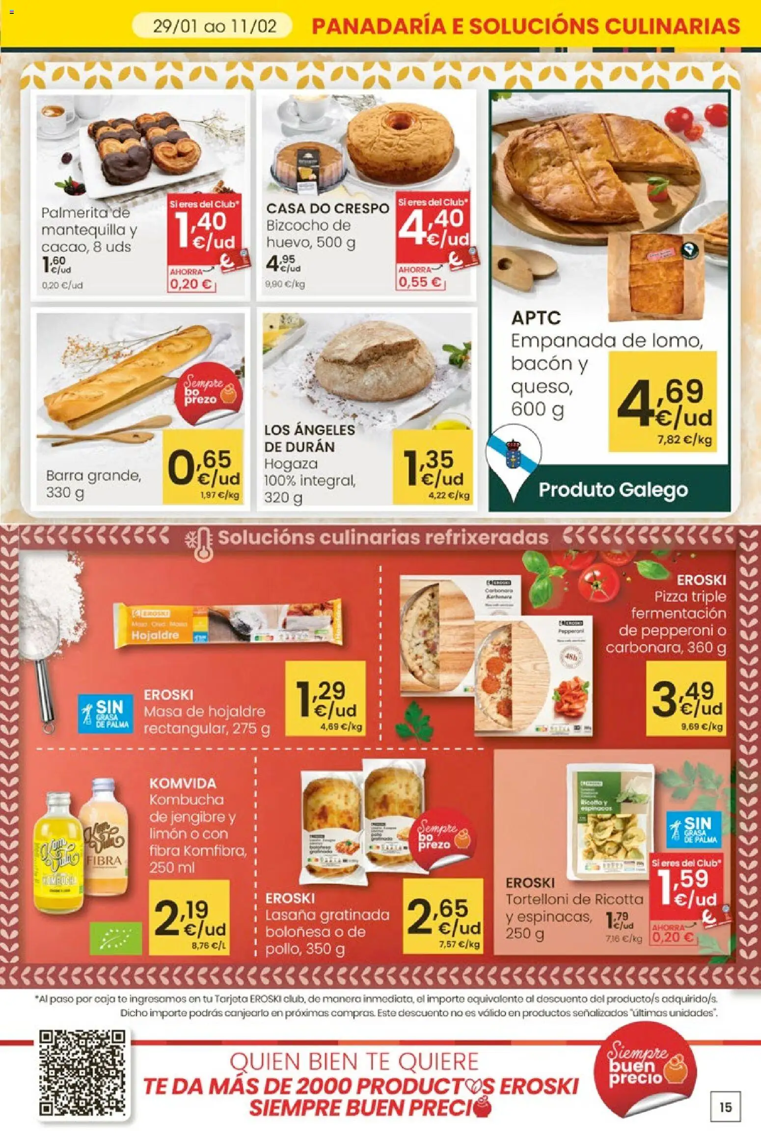 Eroski - Entroido do aforro │ válido desde el 29.01.2026 | Página: 15 | Productos: Pizza, Té, Lasaña, Συσκευή ροής