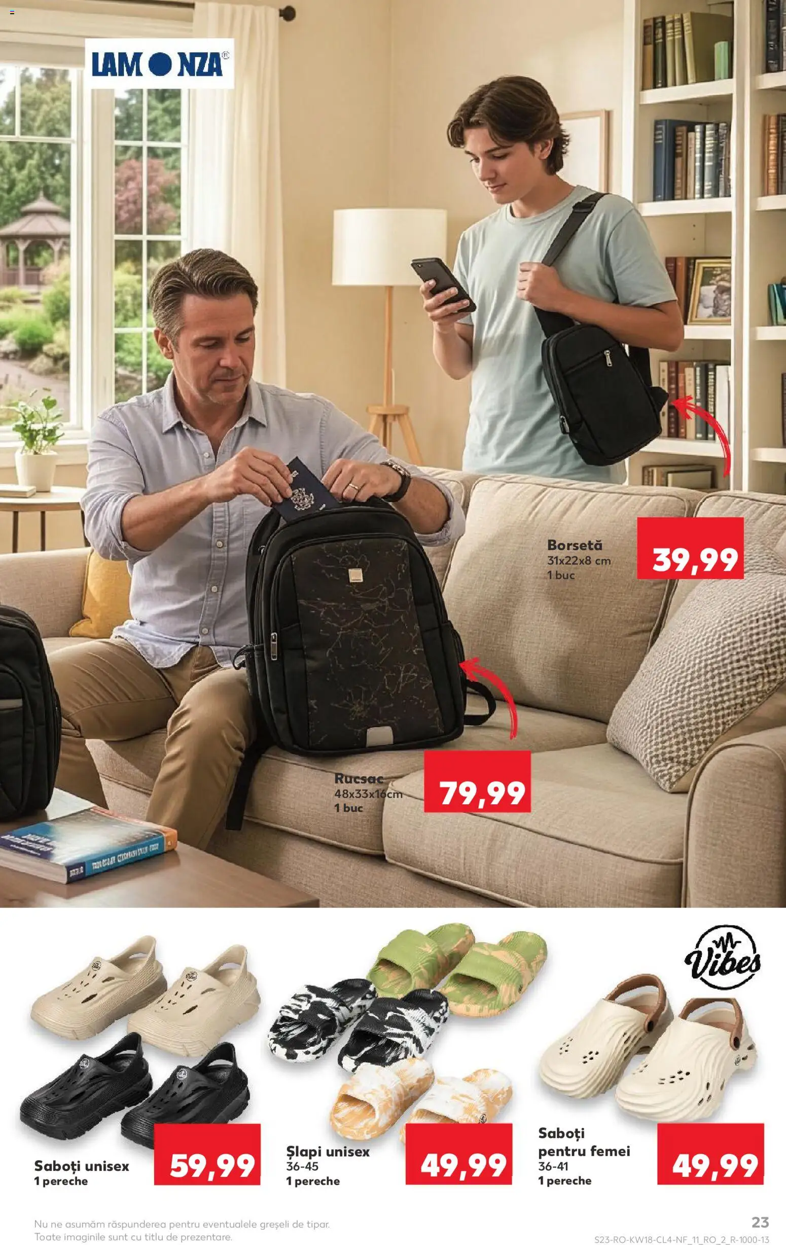 Noul catalog Kaufland – valabil de la 29.04.2026 | Pagină: 23 | Produse: Șlapi, Rucsac
