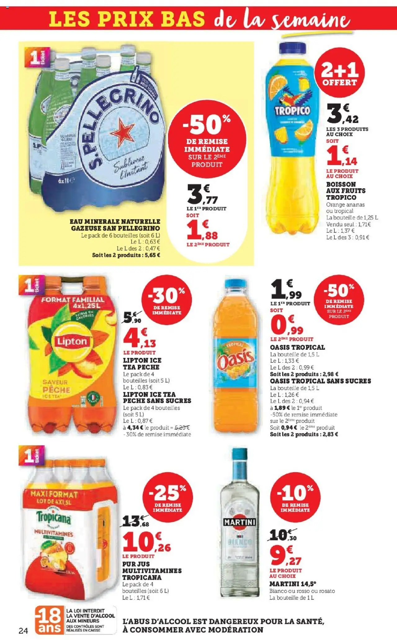 {H1} | Page: 24 | Produits: Eau minérale, Eau minérale naturelle, Martini, Jus