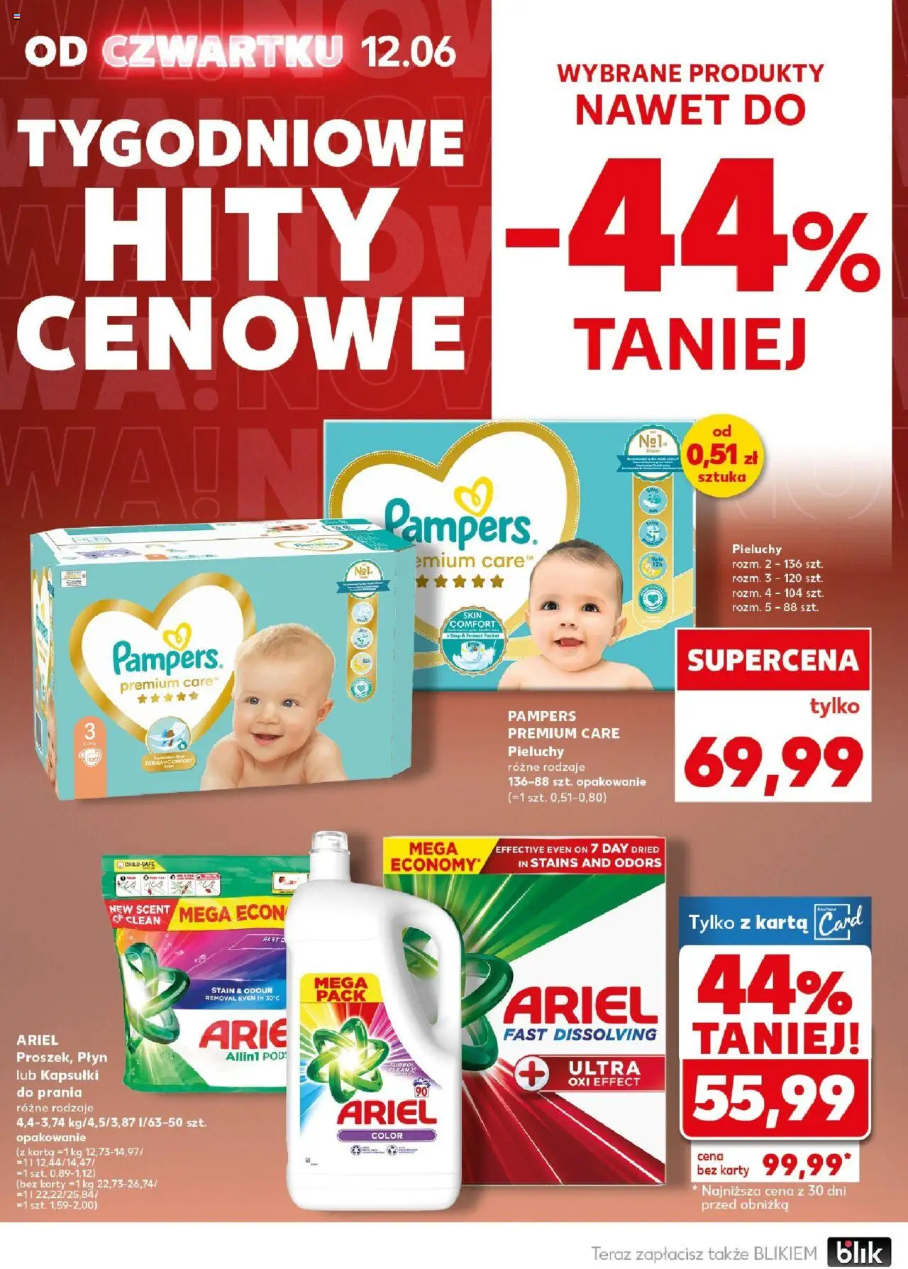 Kaufland gazetka - Super Sobota od 14.06.2025 | Strona: 4 | Produkty: Karta, Ariel, Kapsułki do prania, Detergent