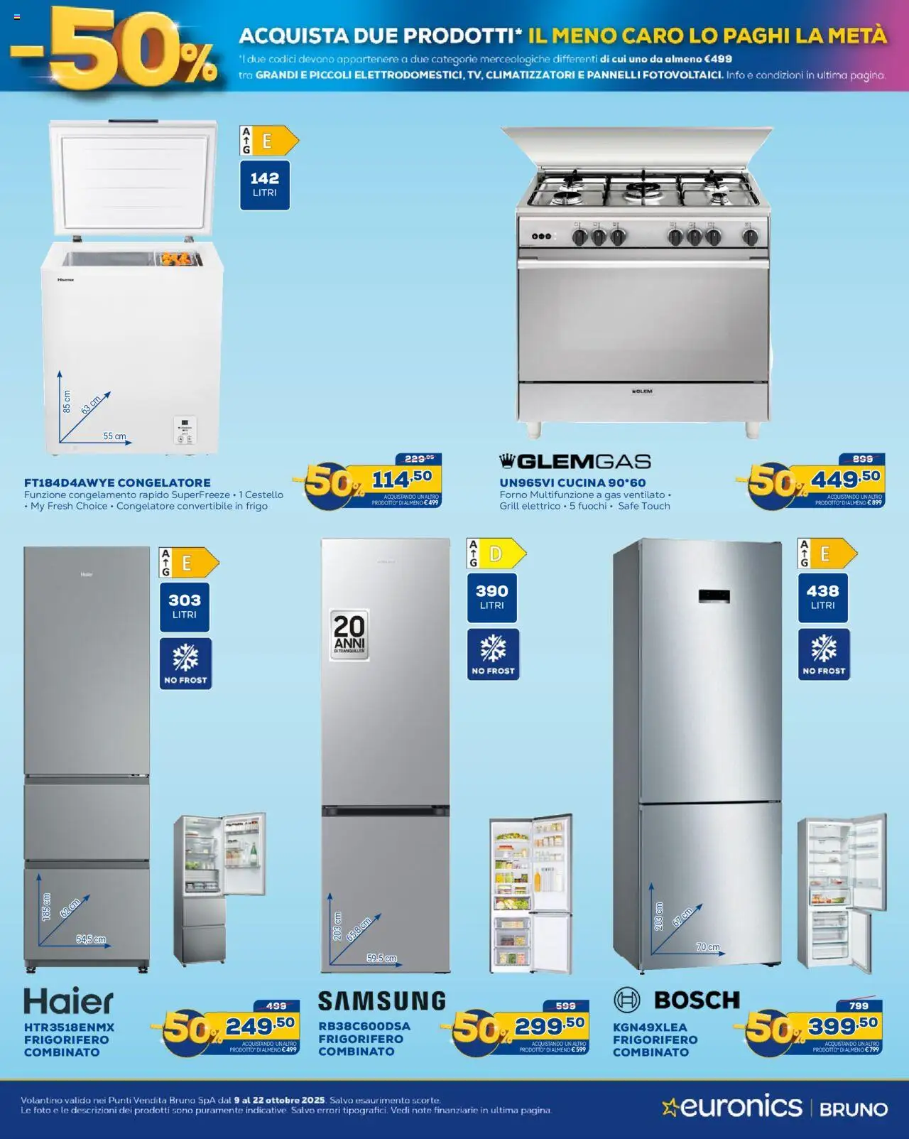 Volantino Euronics del 09.10.2025 | Pagina: 18 | Prodotti: Frigorifero, Forno, Frigorifero combinato, Samsung