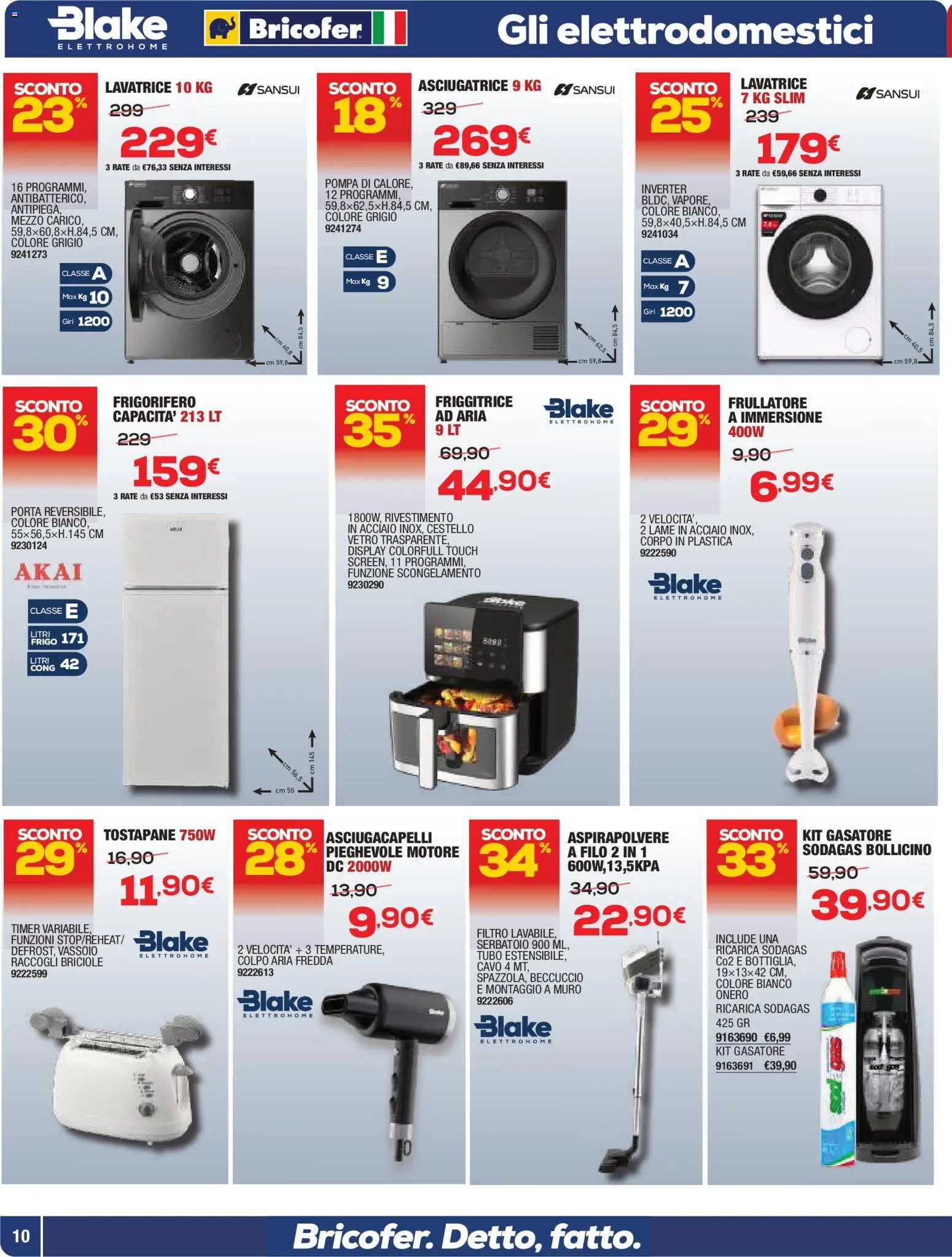 Volantino Bricofer del 09.04.2026 | Pagina: 10 | Prodotti: Gasatore, Tubo, Cavo, Friggitrice