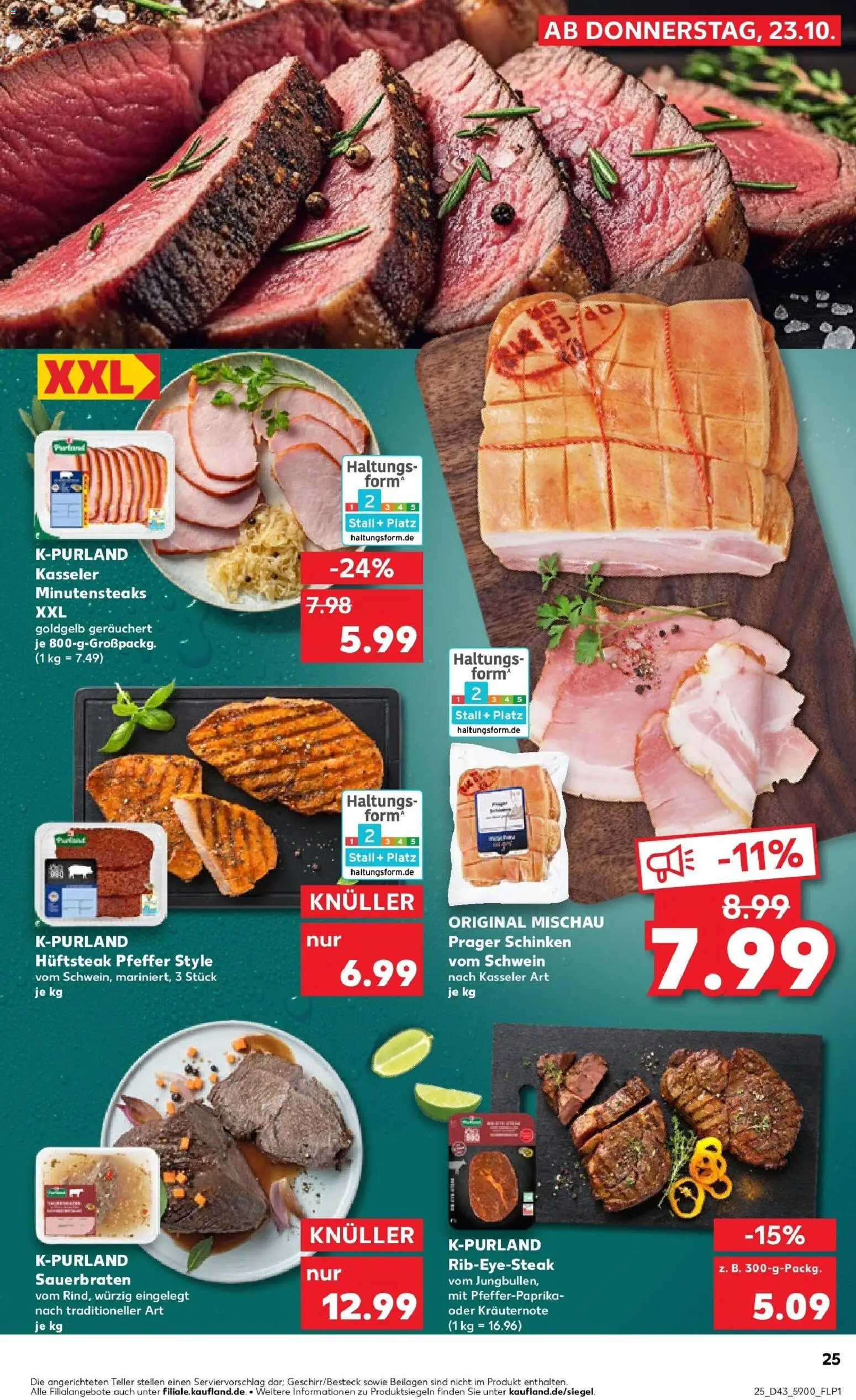 Kaufland prospekt Gotha	 – gültig ab 27.10.2025 | Seite: 25 | Produkte: Pfeffer, Schinken, Steak