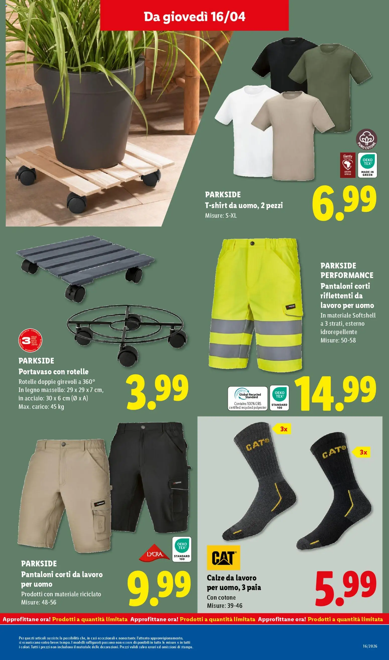Volantino Lidl del 16.04.2026 | Pagina: 23 | Prodotti: Pantaloni, T-shirt