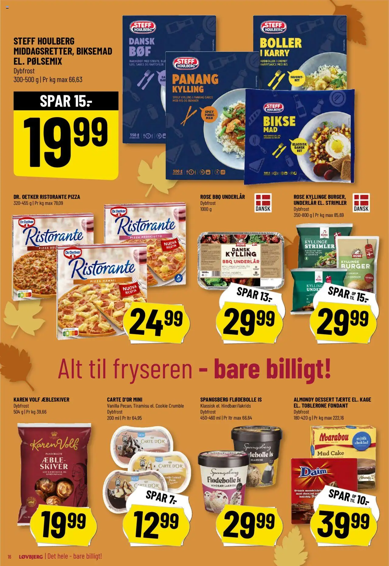 Løvbjerg tilbudsavis – gyldig fra 10.10.2025 | Side: 16 | Produkter: Karry, Pizza, Ris, Bacon