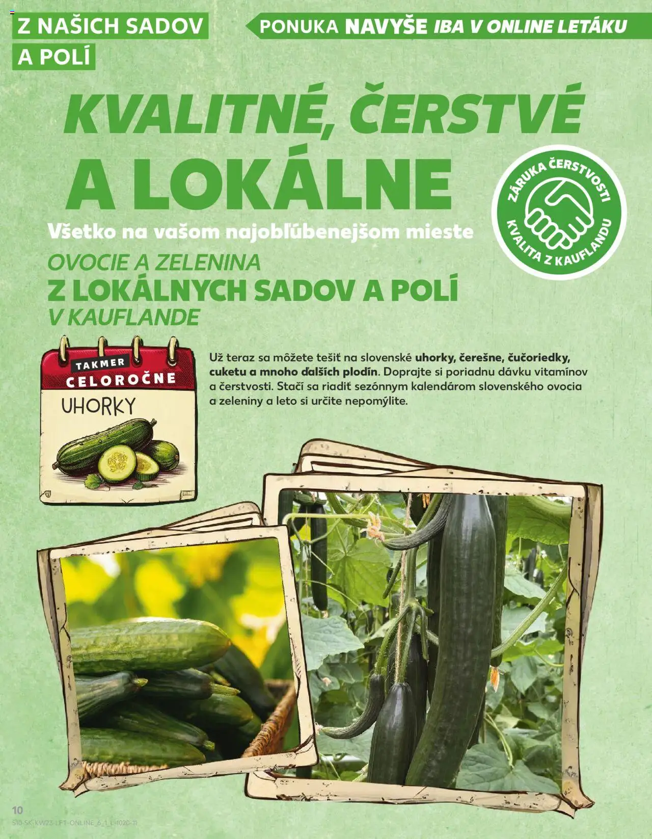 Nové Kaufland akcie – leták je platný od 05.06.2025 | Strana: 10 | Produkty: Uhorky, Ovocie