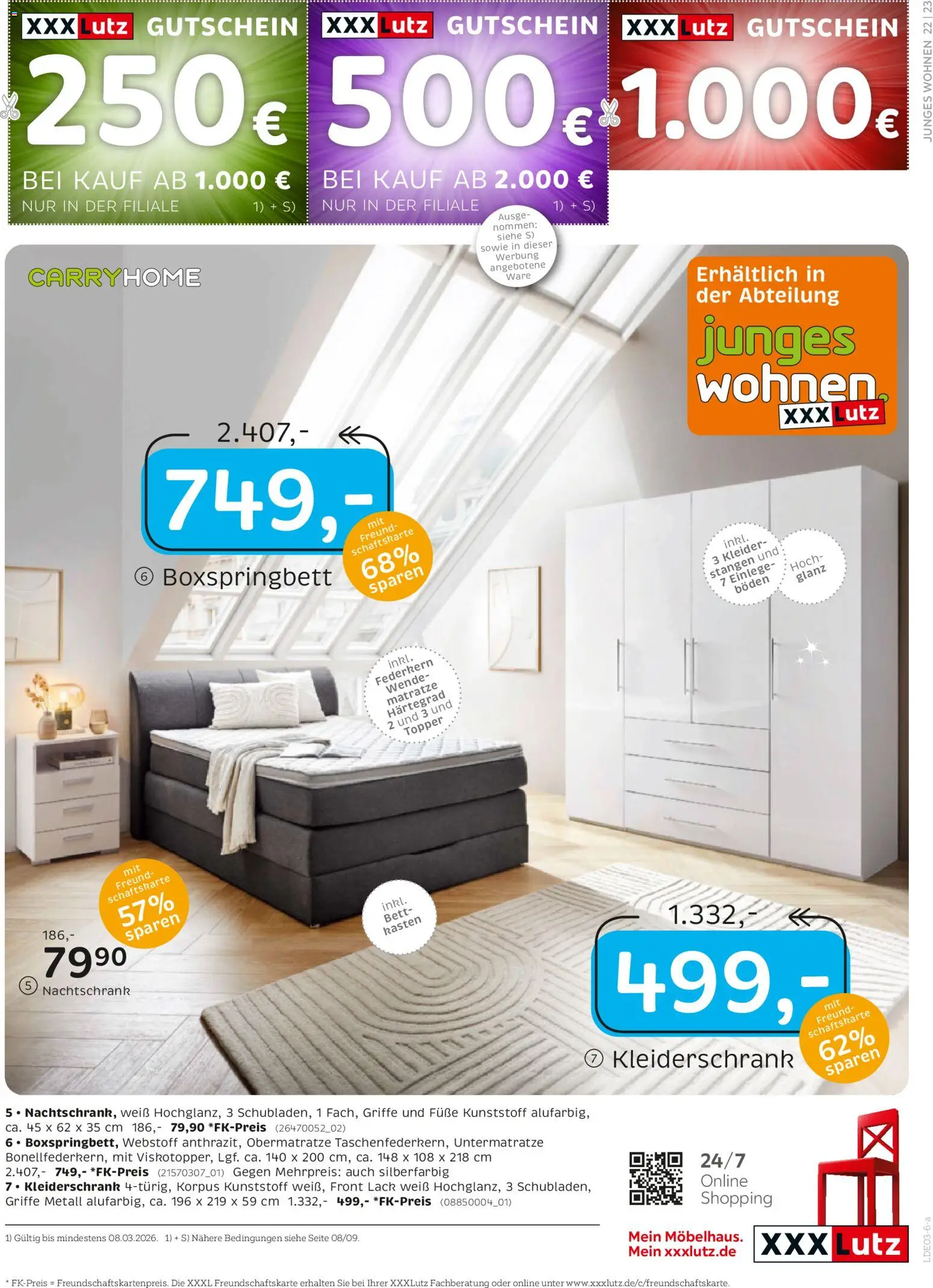 XXXL Lutz Prospekt 	 – gültig ab 22.02.2026 | Seite: 23 | Produkte: Bett, Matratze, Kleiderschrank, Boxspringbett
