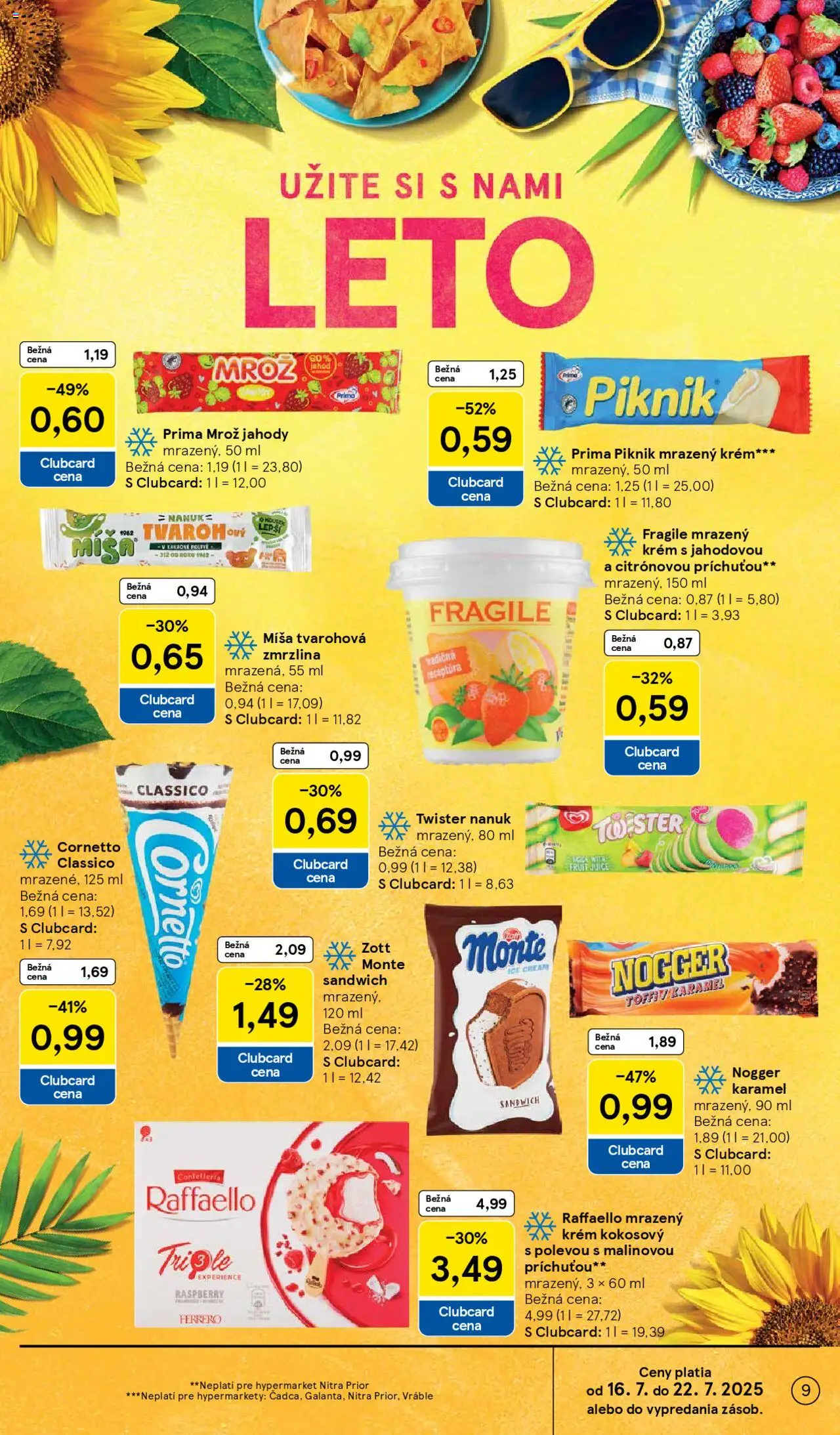 Tesco Hypermarket - leták │ platný od 16.07.2025 | Strana: 9 | Produkty: Nanuk, Zmrzlina, Jahody, Krém