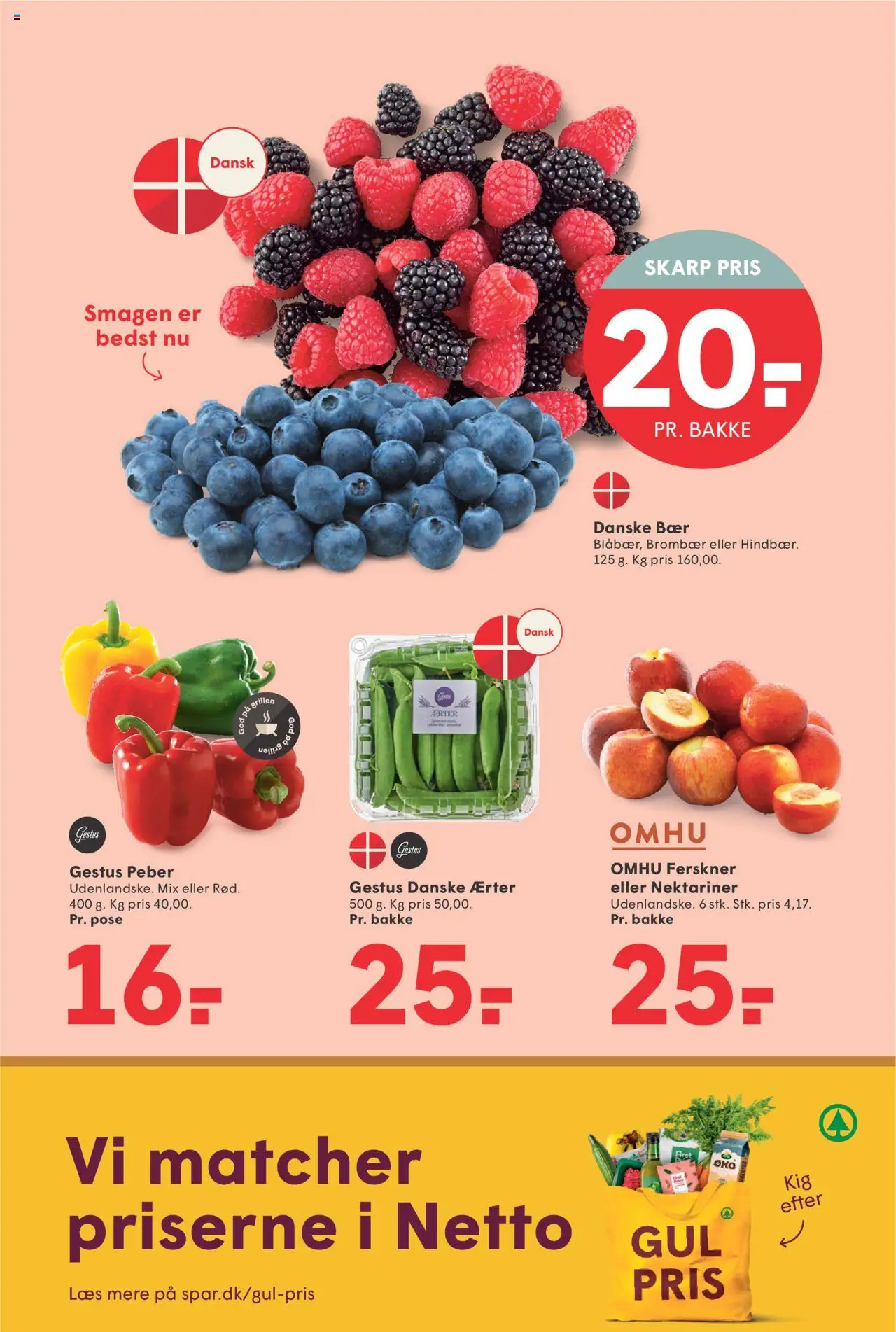 Spar Tilbudsavis gyldig fra 08.08.2025 | Side: 2 | Produkter: Ferskner, Peber, Ærter, Nektariner