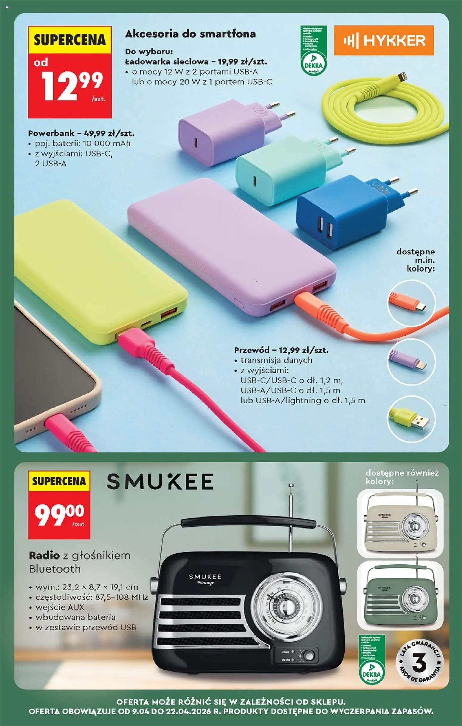 Biedronka Polsko leták - Codziennie niskie ceny od 09.04.2026 | Strana: 85 | Produkty: Rádio, USB