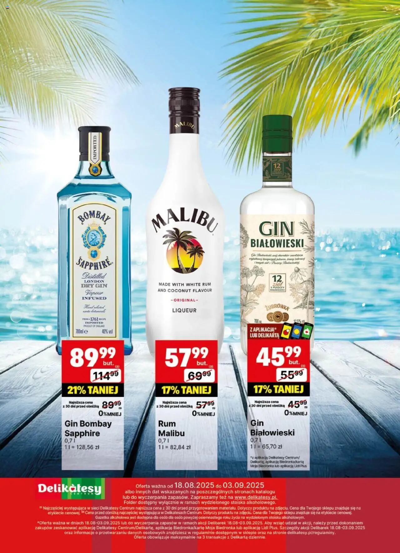 Delikatesy Centrum Gazetka - DeliBarek od 18.08.2025 | Strona: 25 | Produkty: Gin Bombay, Delikatesy, Rum, Gin