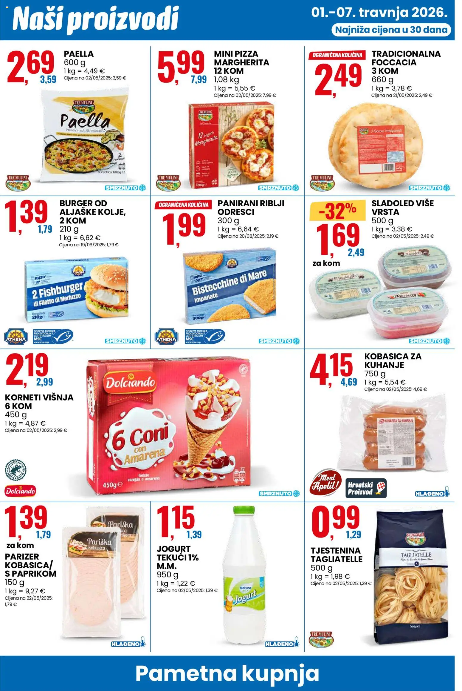 Eurospin katalog | vrijedi od 01.04.2026 | Stranica: 10 | Proizvodi: Jogurt, Pizza, Sladoled, Kobasica