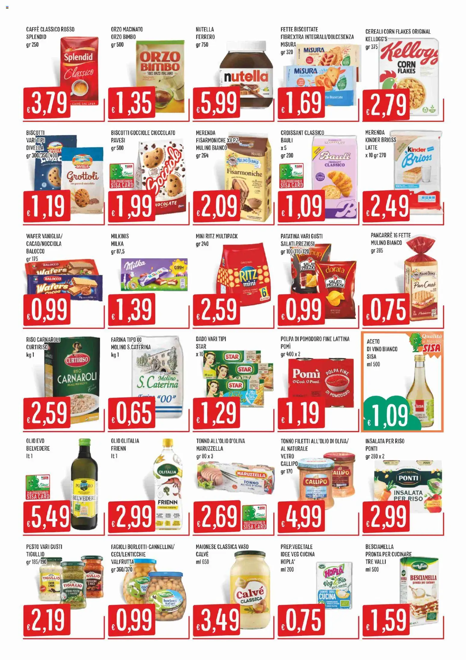 Volantino SISA del 16.04.2026 | Pagina: 3 | Prodotti: Peperoni, Farina, Nutella, Besciamella