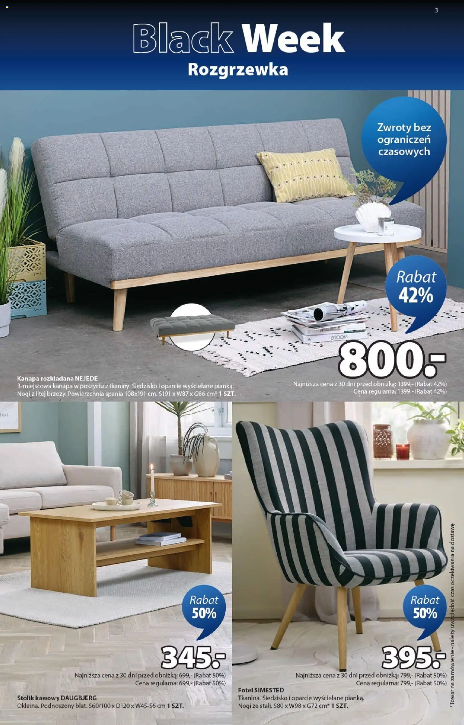 JYSK Black Friday od 12.11.2025 | Strona: 3 | Produkty: Fotel, Kanapa, Stolik kawowy