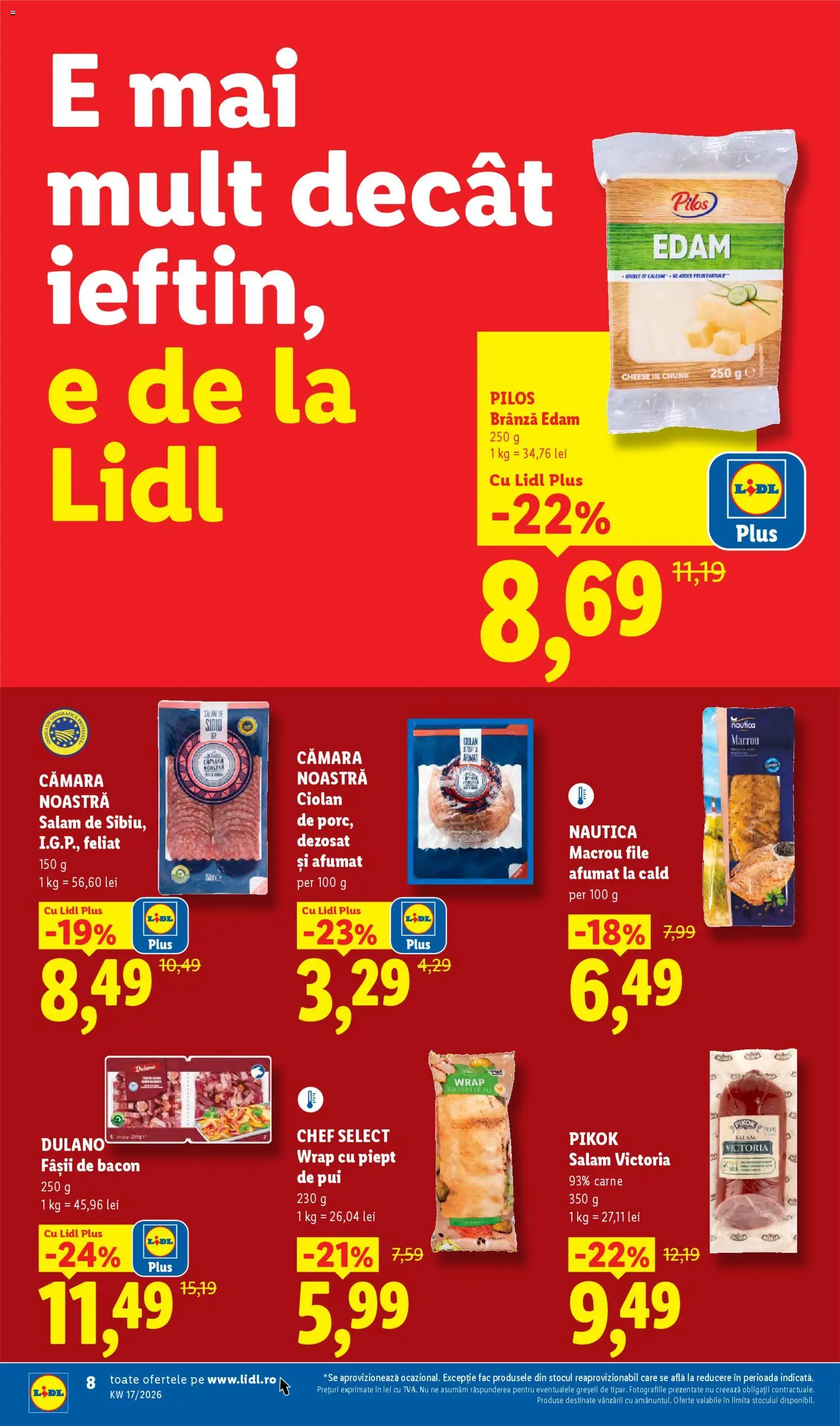 Noul catalog Lidl – valabil de la 20.04.2026 | Pagină: 8 | Produse: Toplar, Hacıyatmaz Kedi Oyuncağı, Bacon, Salam