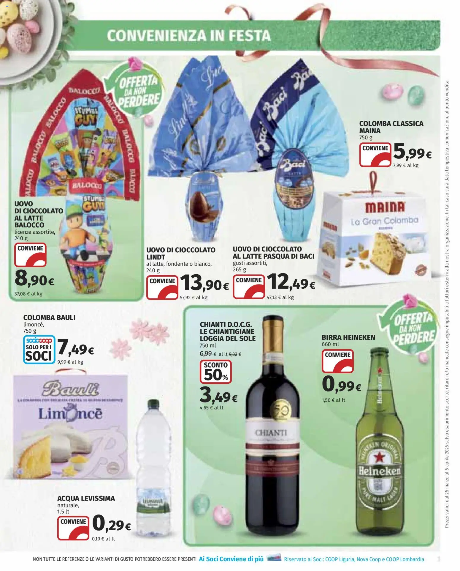 Volantino COOP del 26.03.2026 | Pagina: 3 | Prodotti: Cioccolato, Birra, Acqua, Latte