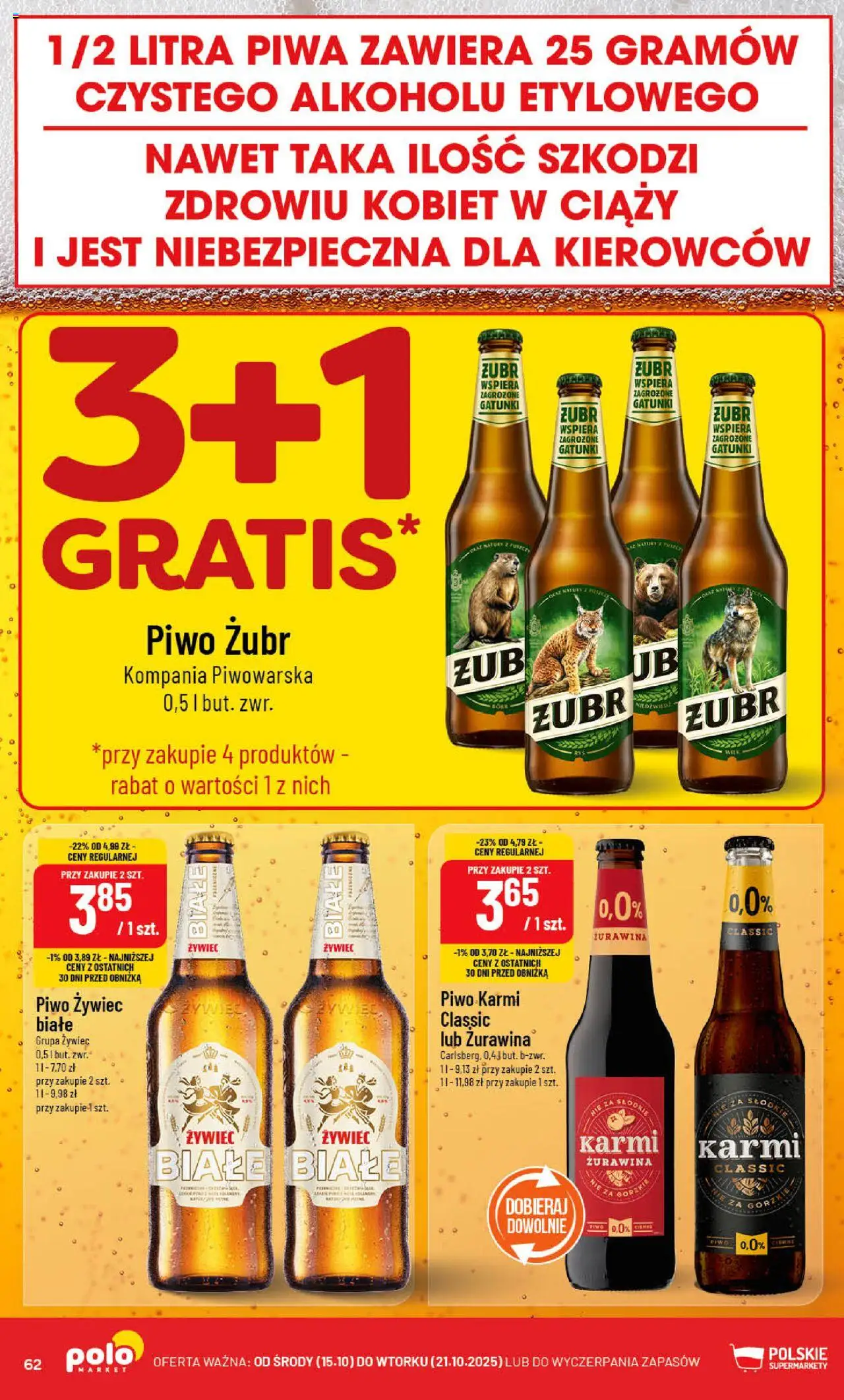 POLOmarket Gazetka od 15.10.2025 | Strona: 62 | Produkty: Piwo żubr, Żurawina, Piwo