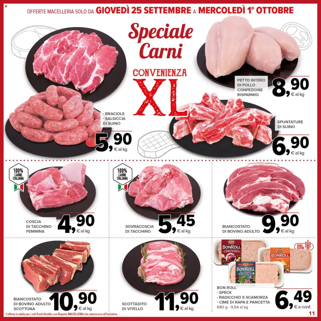 Volantino Todis del 18.09.2025 | Pagina: 11 | Prodotti: Scottadito, Pollo, Pancetta, Suino