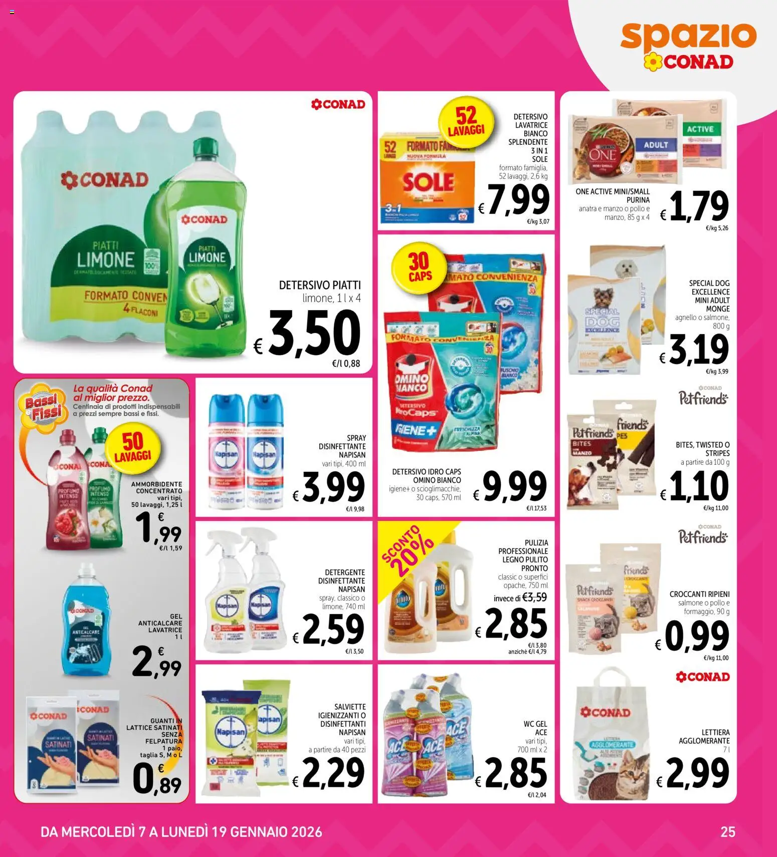 Volantino Spazio Conad del 07.01.2026 | Pagina: 25 | Prodotti: Anticalcare, Limone, Guanti, WC