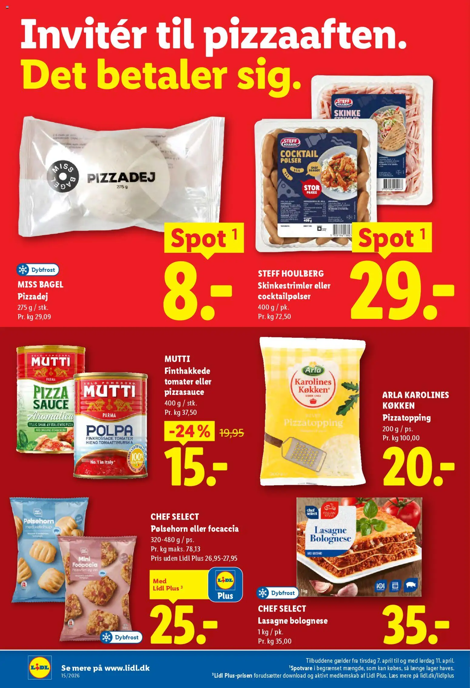 Lidl tilbudsavis – gyldig fra 09.04.2026 | Side: 14 | Produkter: Skinke, Pizza, Pizzadej, Focaccia