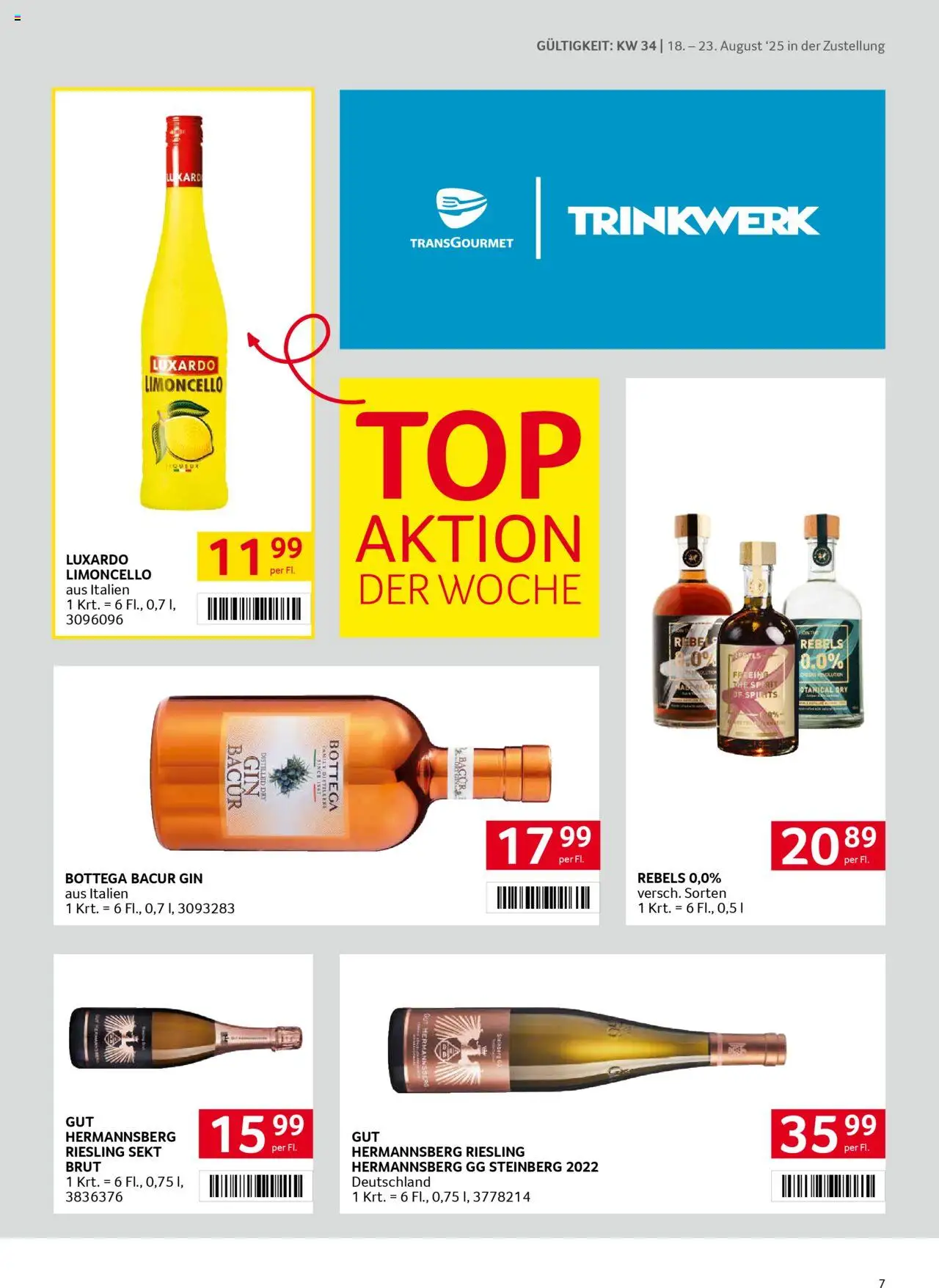 Transgourmet Zustellaktion gültig ab 17.08.2025 | Seite: 7 | Produkte: Gin
