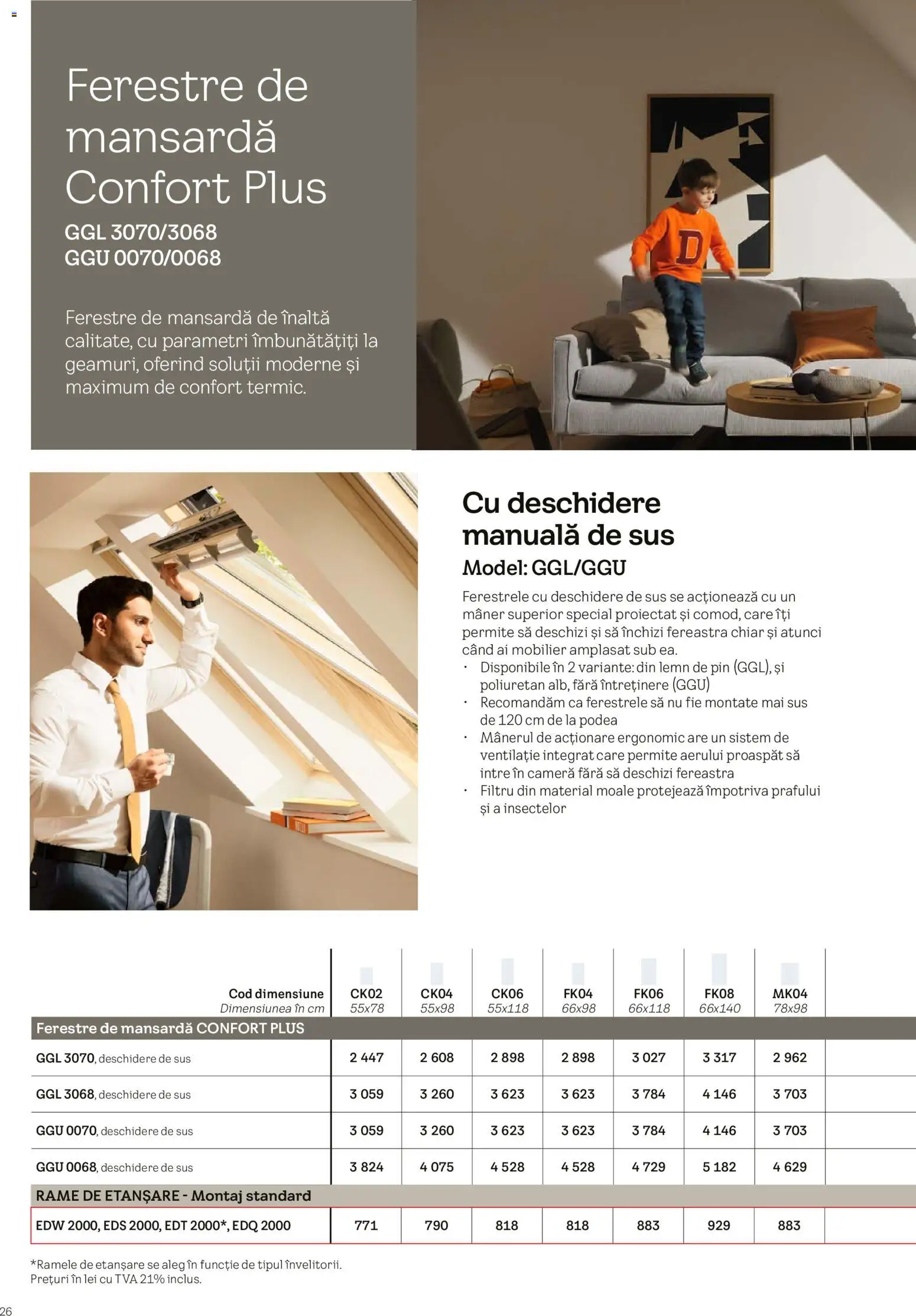 Noul catalog Velux – valabil de la 03.02.2026 | Pagină: 26 | Produse: Cameră, Fereastră, Mâner
