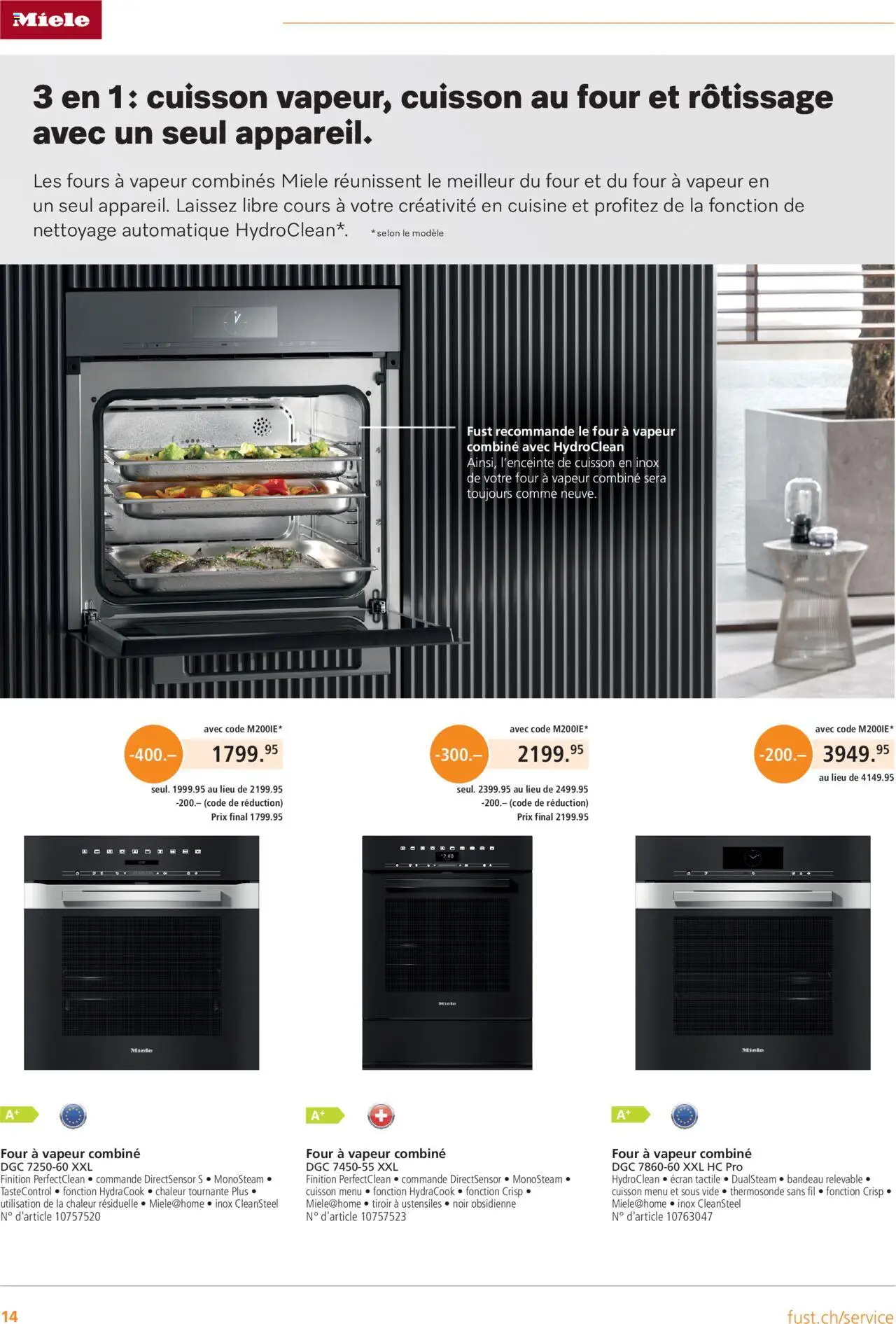 Fust Aktionen Appareils encastrables FR – gültig ab 15.09.2025 | Seite: 14 | Produkte: Miele