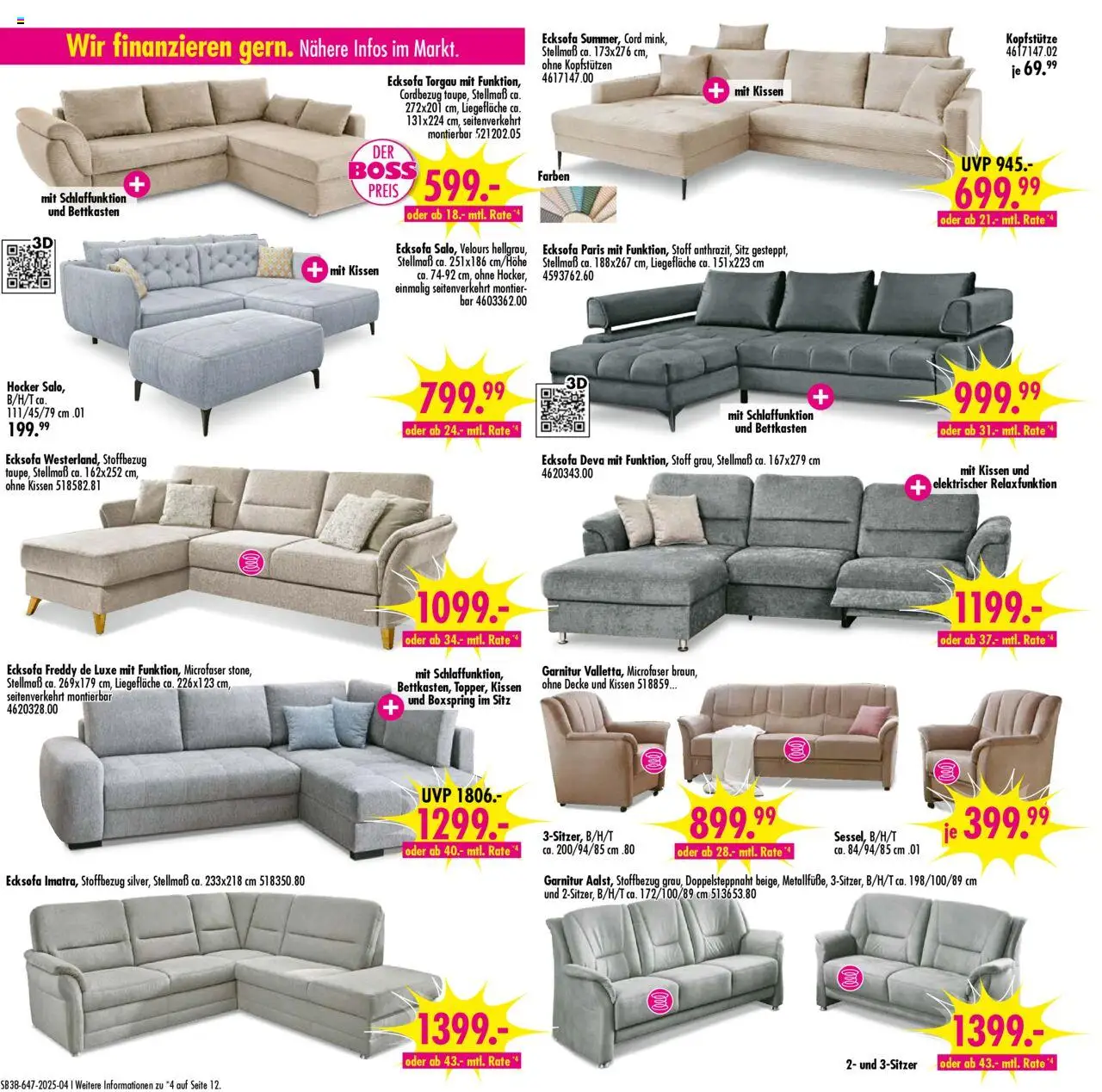 SB Möbel Boss Prospekt Neubrandenburg	 – gültig ab 13.09.2025 | Seite: 4 | Produkte: Hocker, Ecksofa, Kissen, Decke