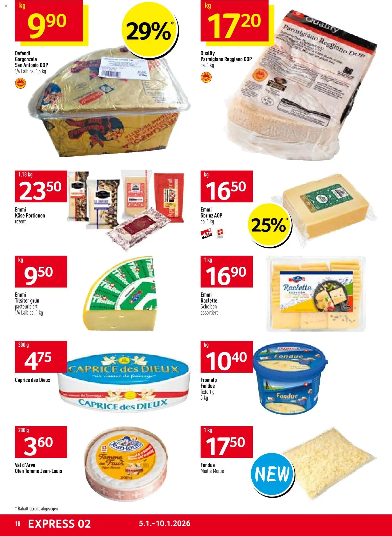 Prodega Aktionen – gültig ab 05.01.2026 | Seite: 18 | Produkte: Käse, Raclette, Fondue, Ofen