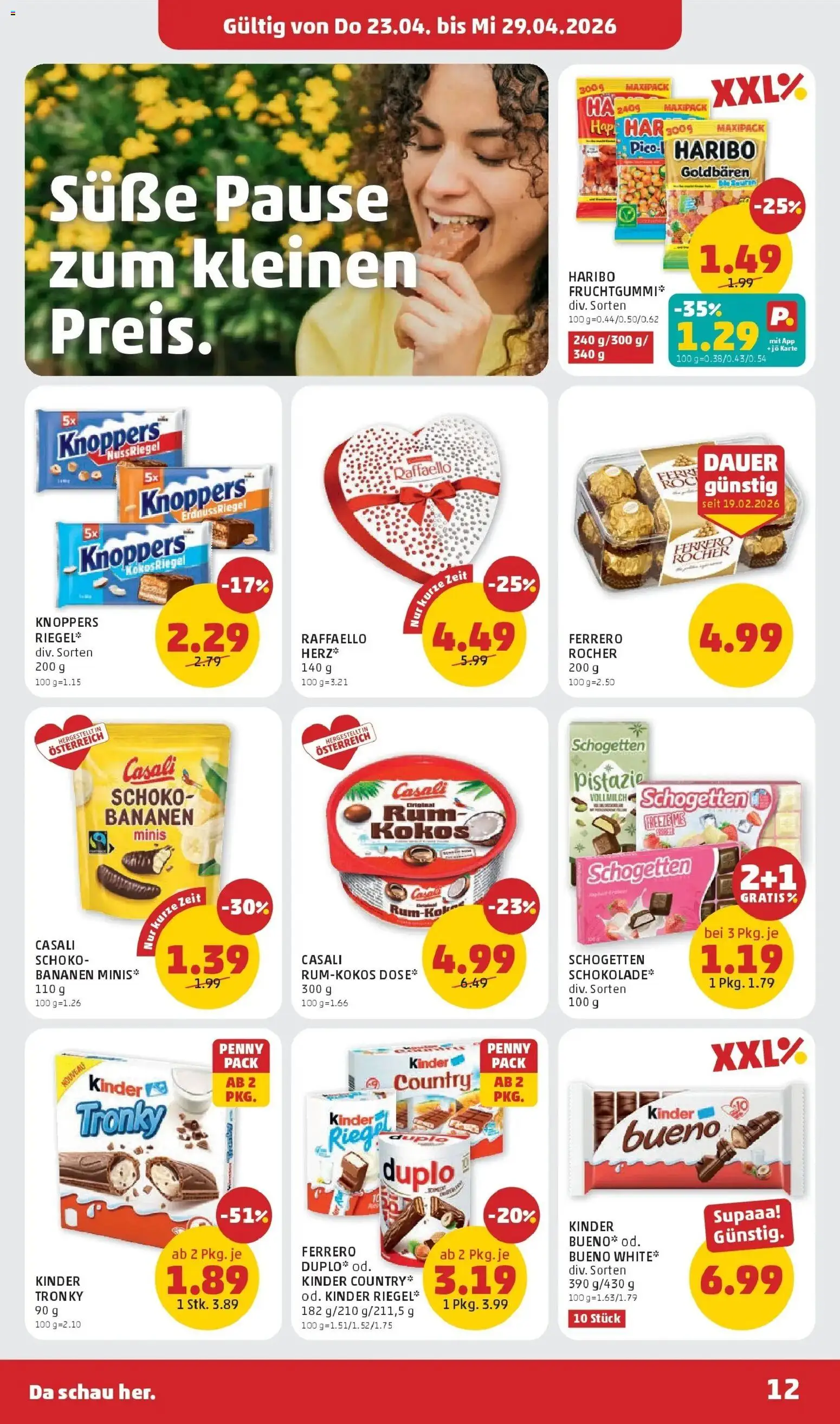 Penny Markt Die ganze Woche sparen gültig ab 23.04.2026 | Seite: 12 | Produkte: Rizsliszt, Bananen