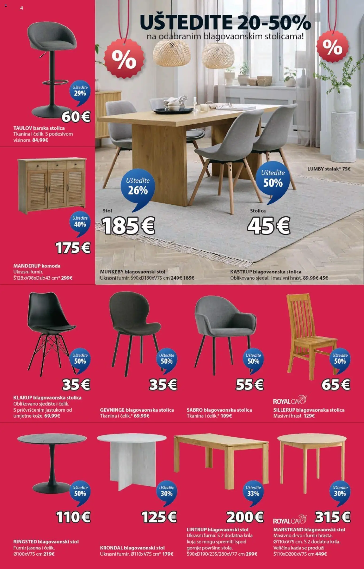 JYSK katalog | vrijedi od 31.12.2025 | Stranica: 4 | Proizvodi: Komoda, Stol, Stolica, Blagovaonska stolica